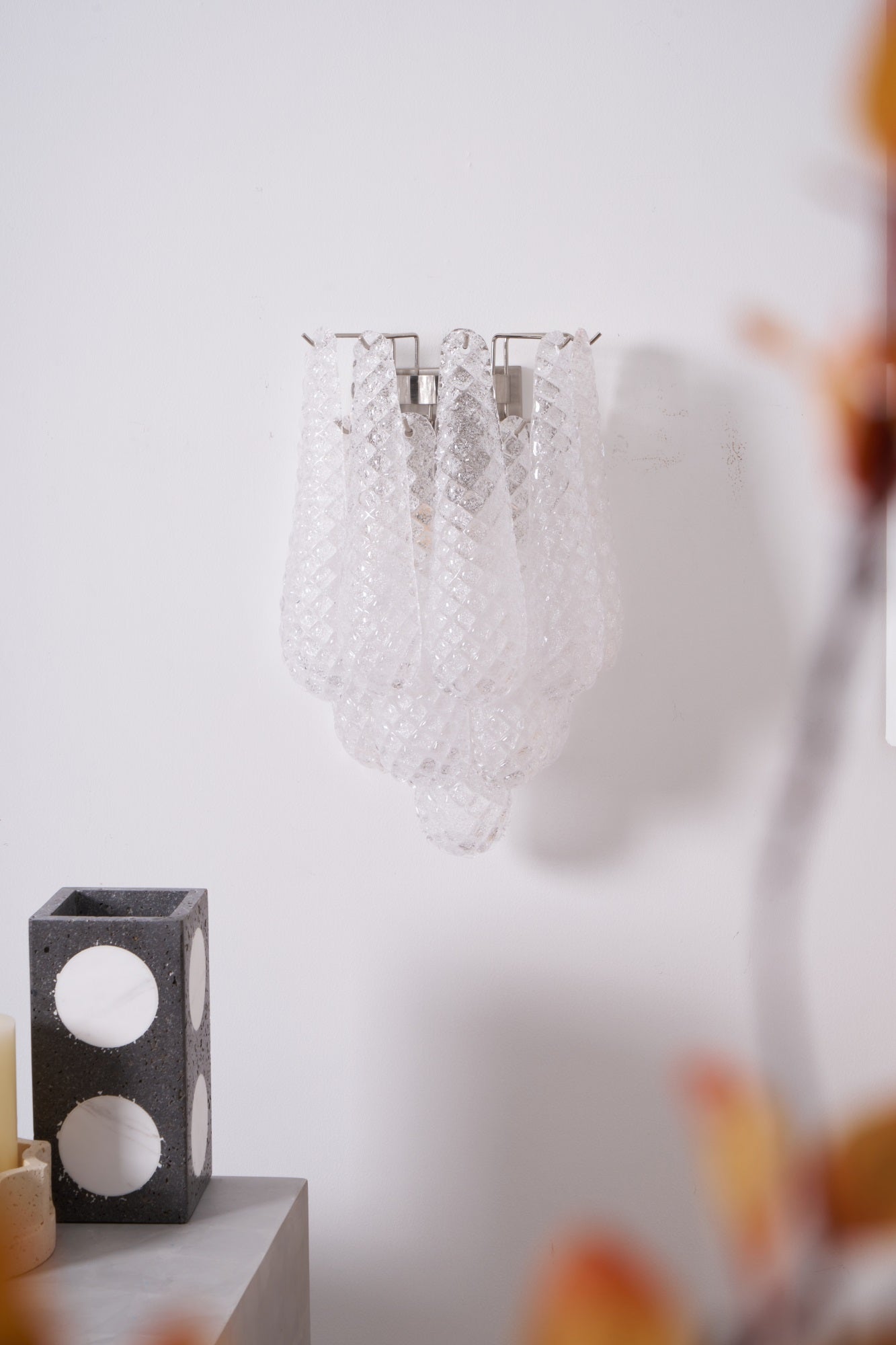 Aurora Wall Lamp Pink Teardrop Glass Floral Artistic - Neutralighting