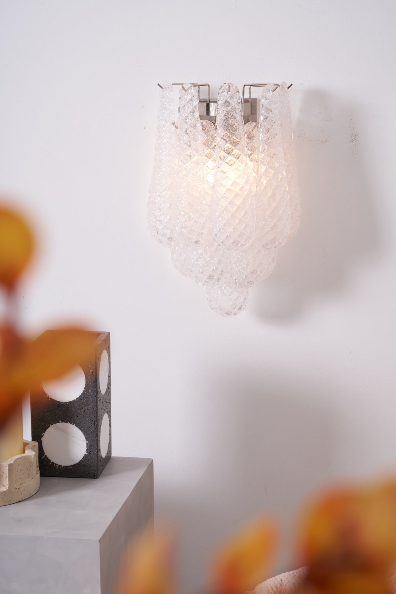 Aurora Wall Lamp Pink Teardrop Glass Floral Artistic - Neutralighting