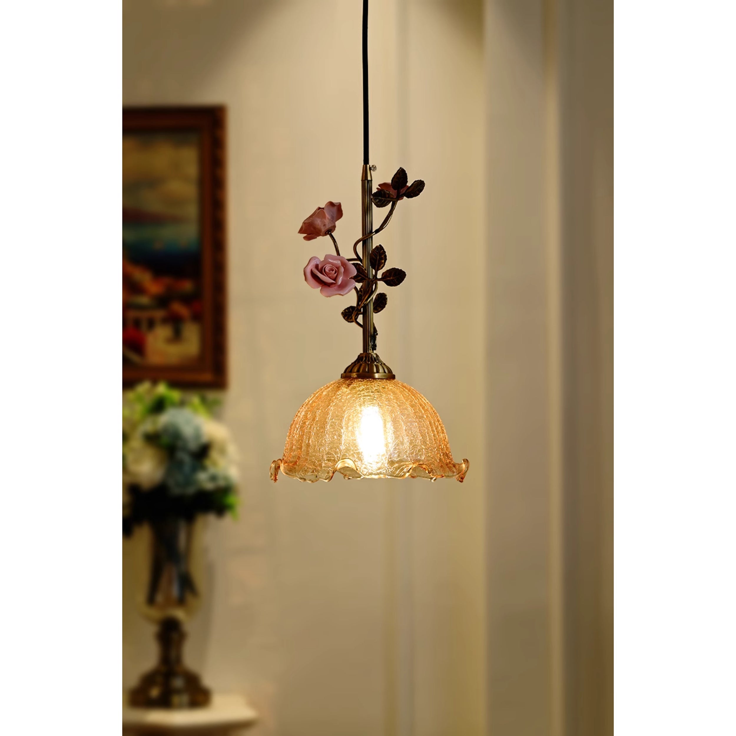 Ilsoris Rose Glas Keramik Pendelleuchte-Letslighting