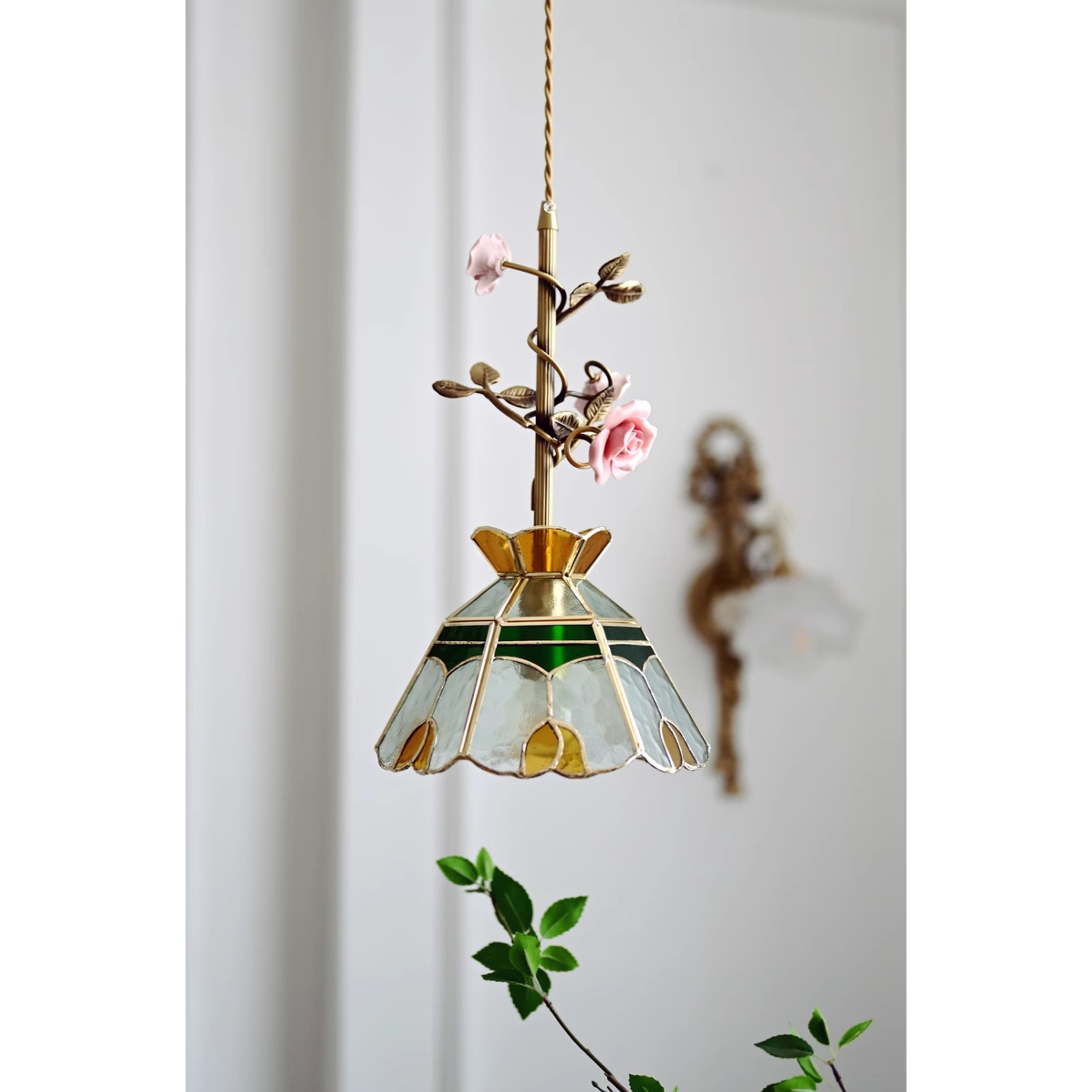 Ilsoris Rose Glas Keramik Pendelleuchte-Letslighting