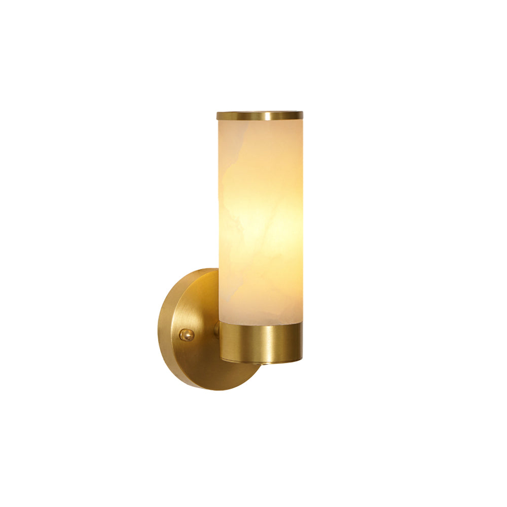 Olvynis Modern Minimalist Brass Alabaster Wall Lamp - Letslighting