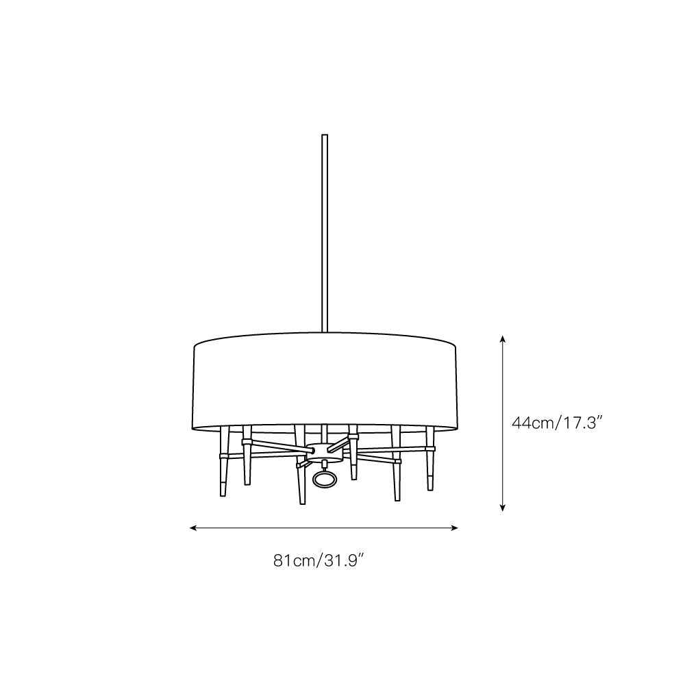 Veshaa Elegance Vintage Brass Fabric Chandelier - Letslighting