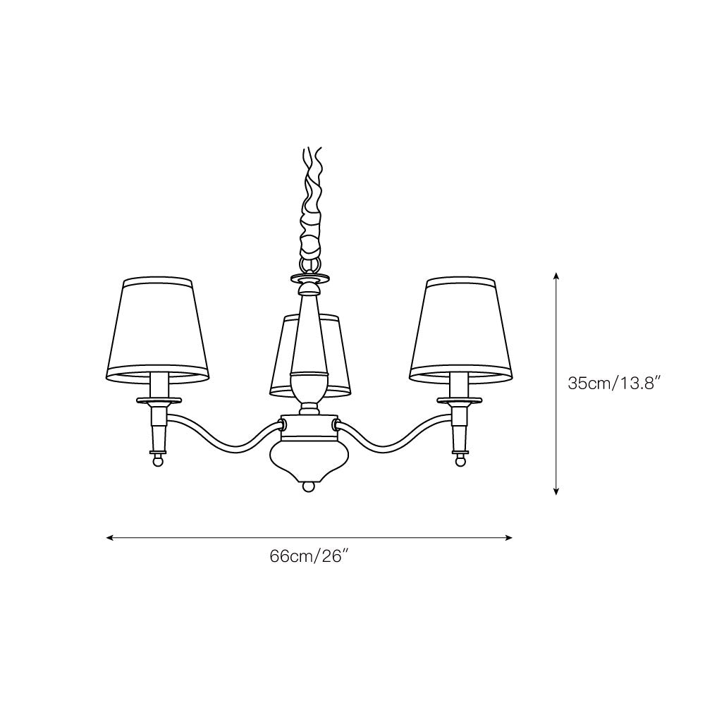 Zosolia Vintage Kronleuchter aus Messing mit Stoffbezug-Letslighting