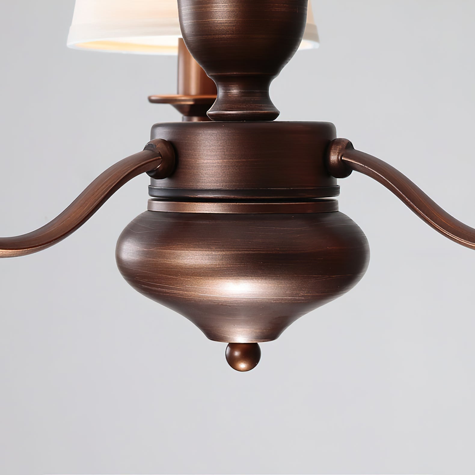 Zosolia Vintage Kronleuchter aus Messing mit Stoffbezug-Letslighting