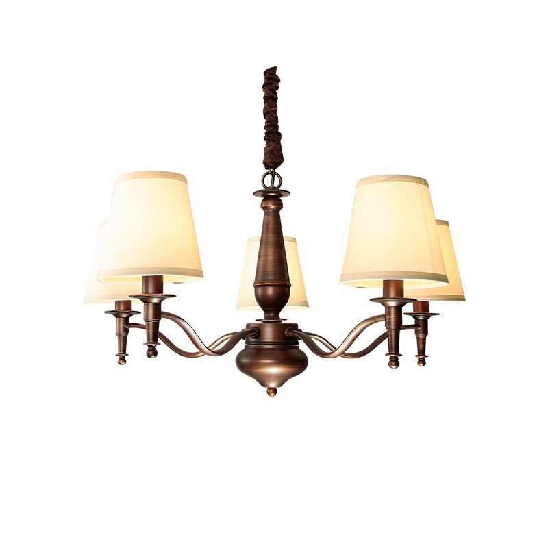 Zosolia Vintage Kronleuchter aus Messing mit Stoffbezug-Letslighting