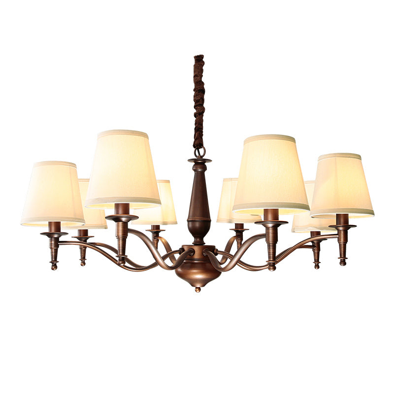 Zosolia Vintage Kronleuchter aus Messing mit Stoffbezug-Letslighting