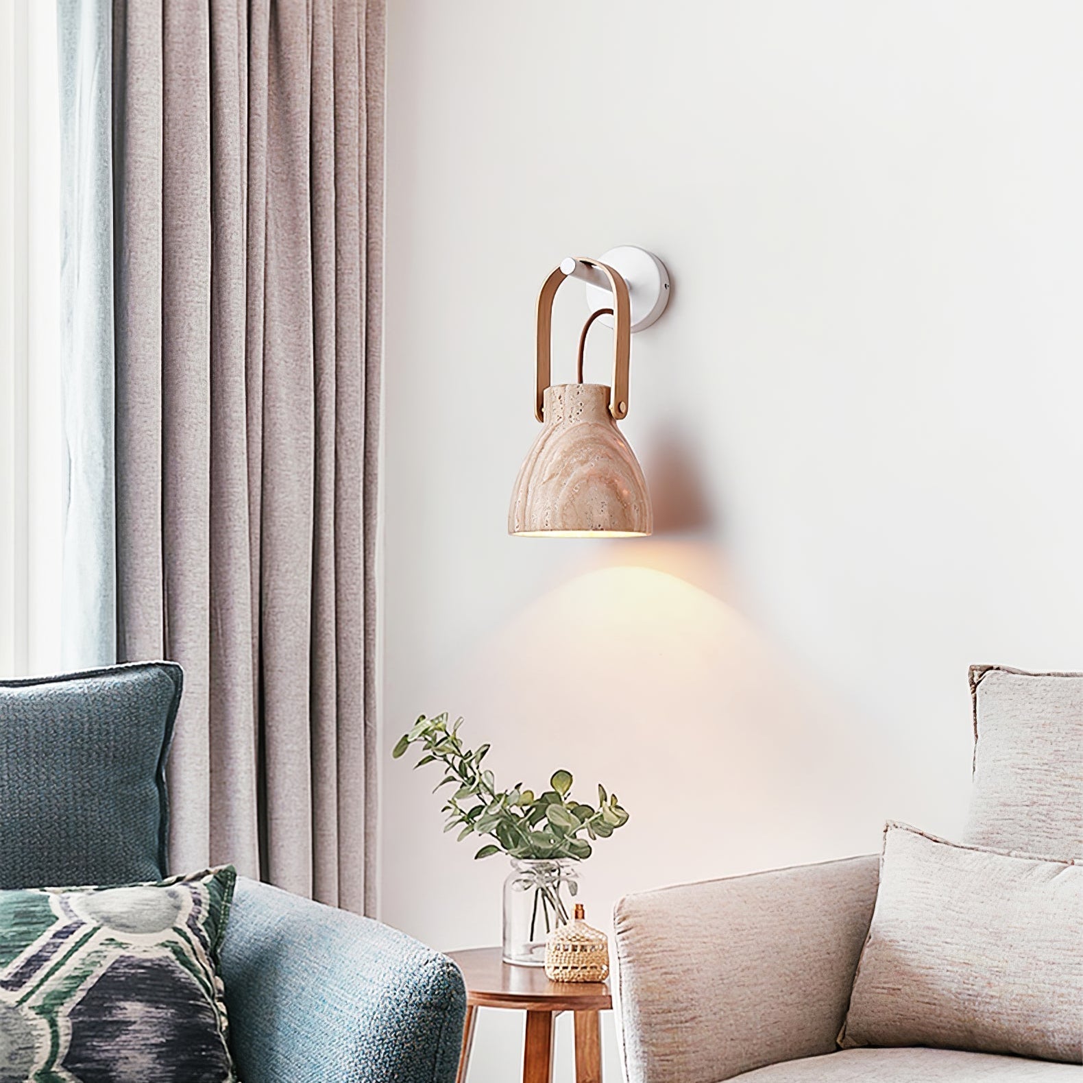 Travertine Lantern Wall Light - Neutralighting