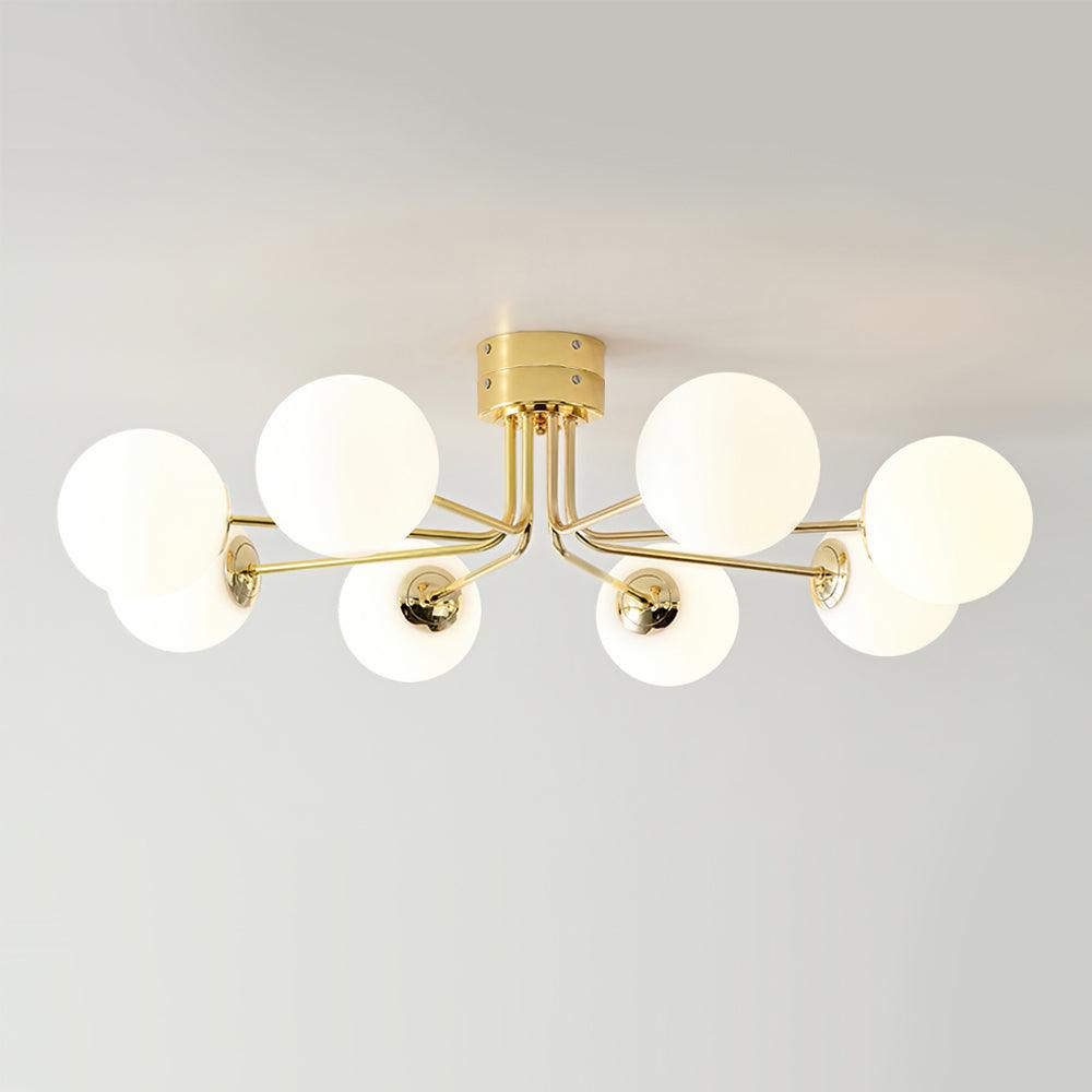 Lustra Deckenleuchte Gold Weiß Globe-Letslighting