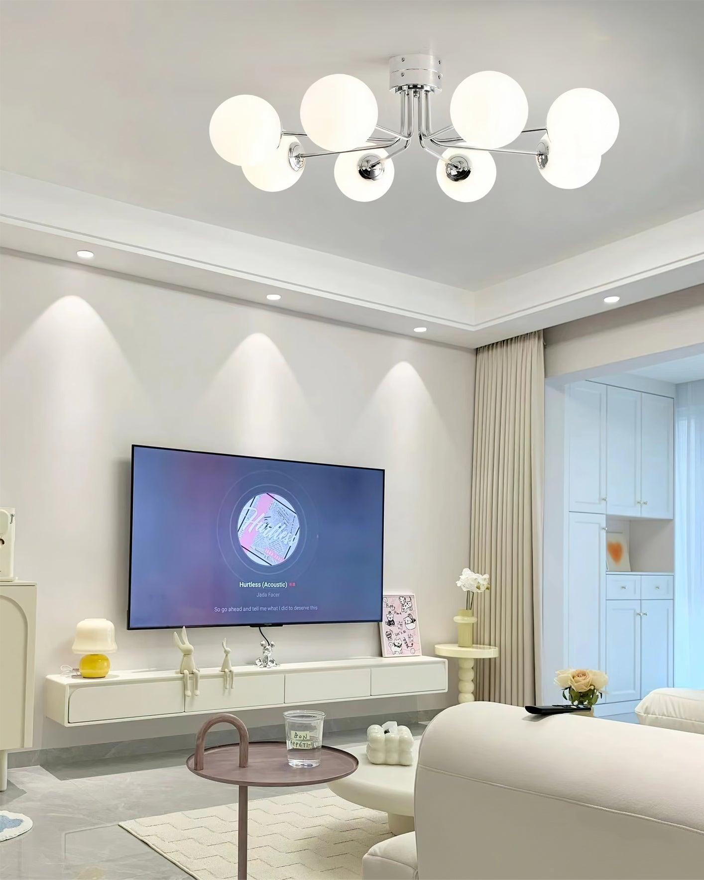 Lustra Deckenleuchte Gold Weiß Globe-Letslighting