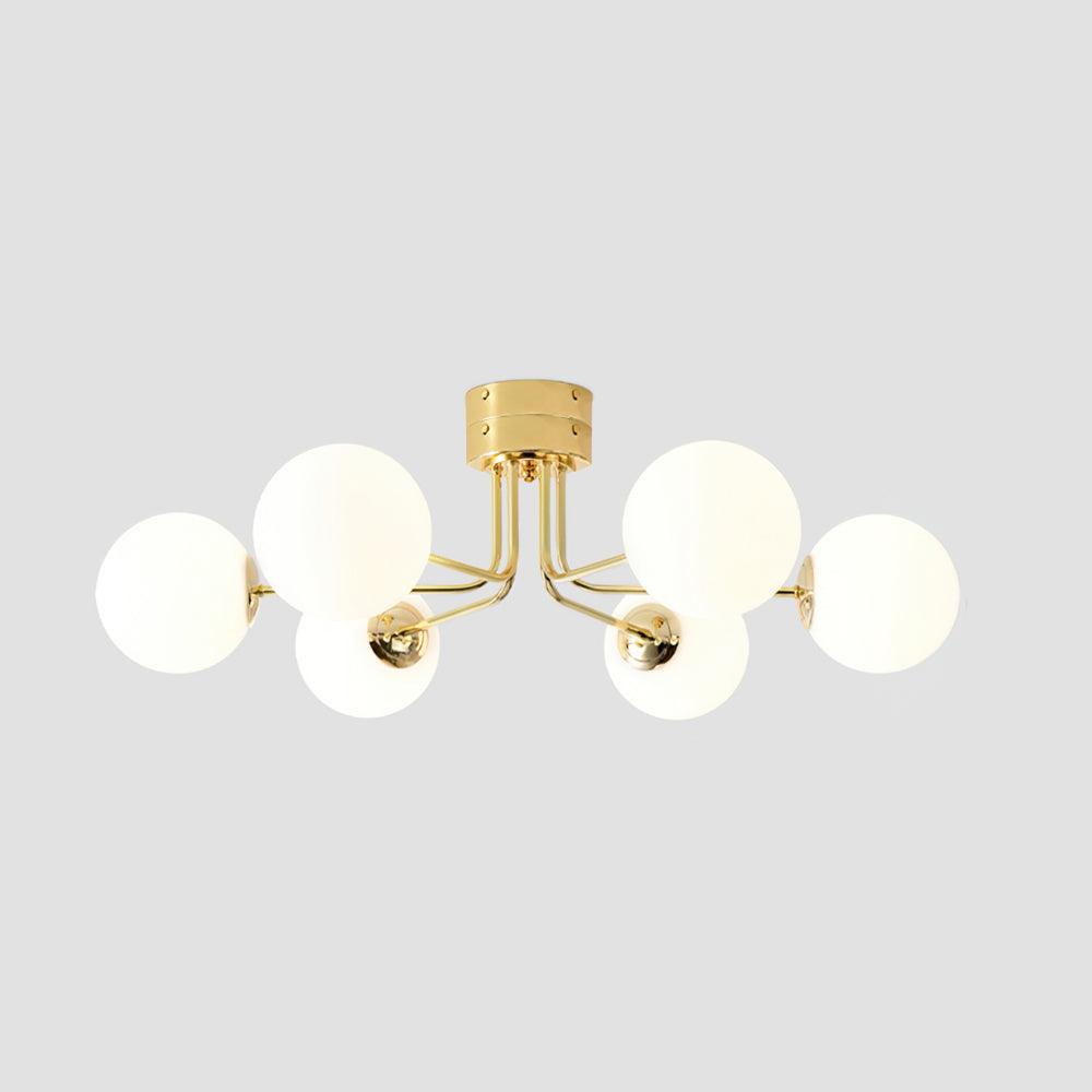 Lustra Deckenleuchte Gold Weiß Globe-Letslighting