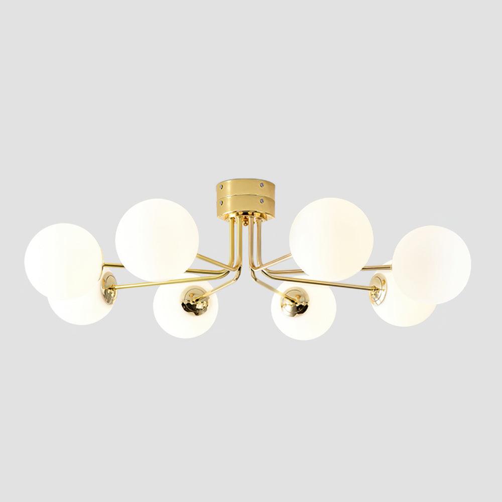 Lustra Deckenleuchte Gold Weiß Globe-Letslighting