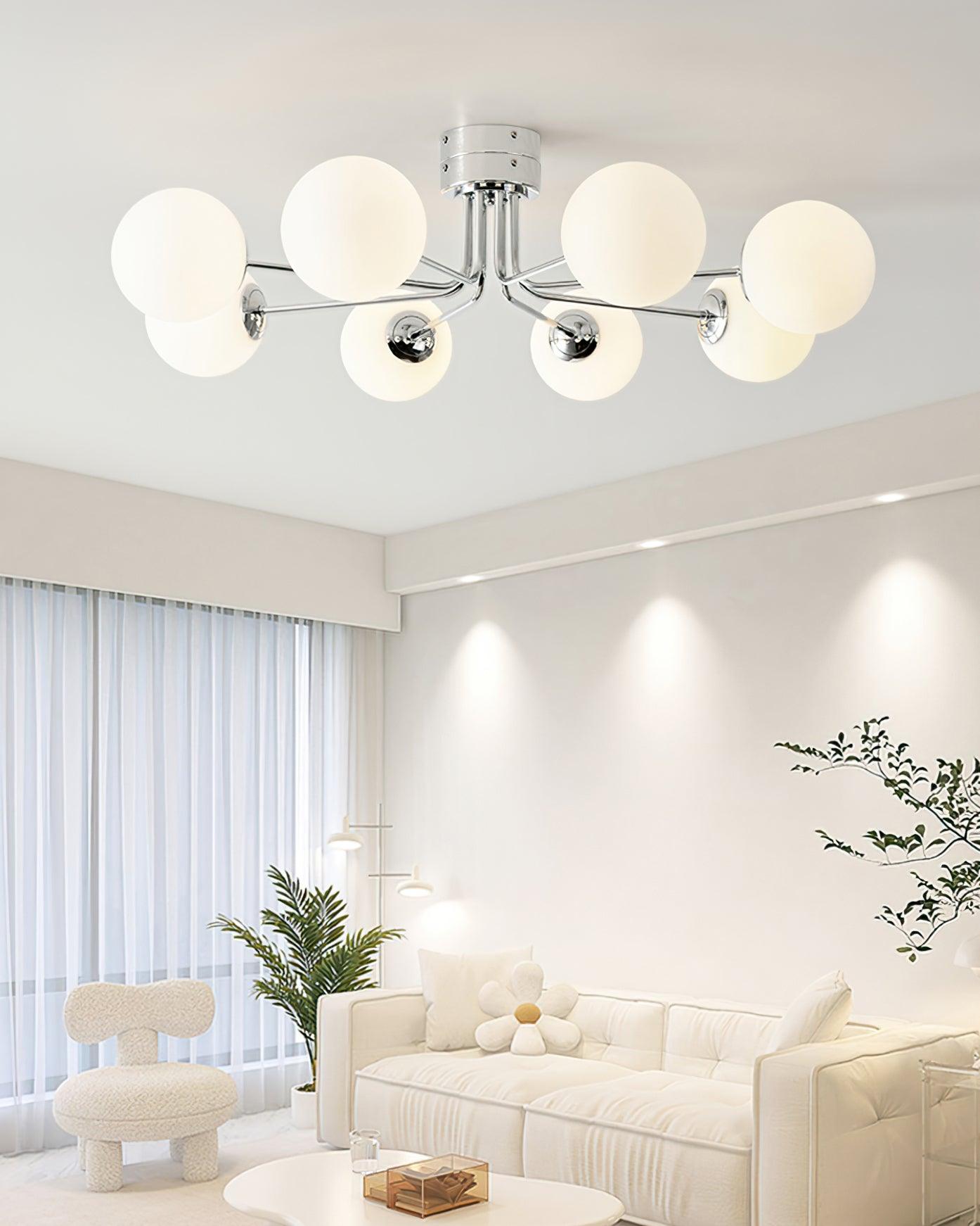 Lustra Deckenleuchte Gold Weiß Globe-Letslighting