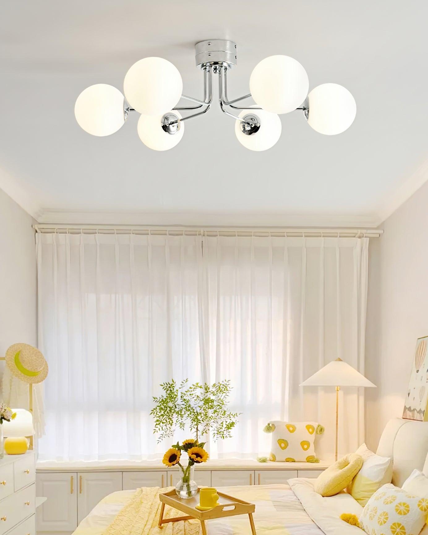Lustra Deckenleuchte Gold Weiß Globe-Letslighting