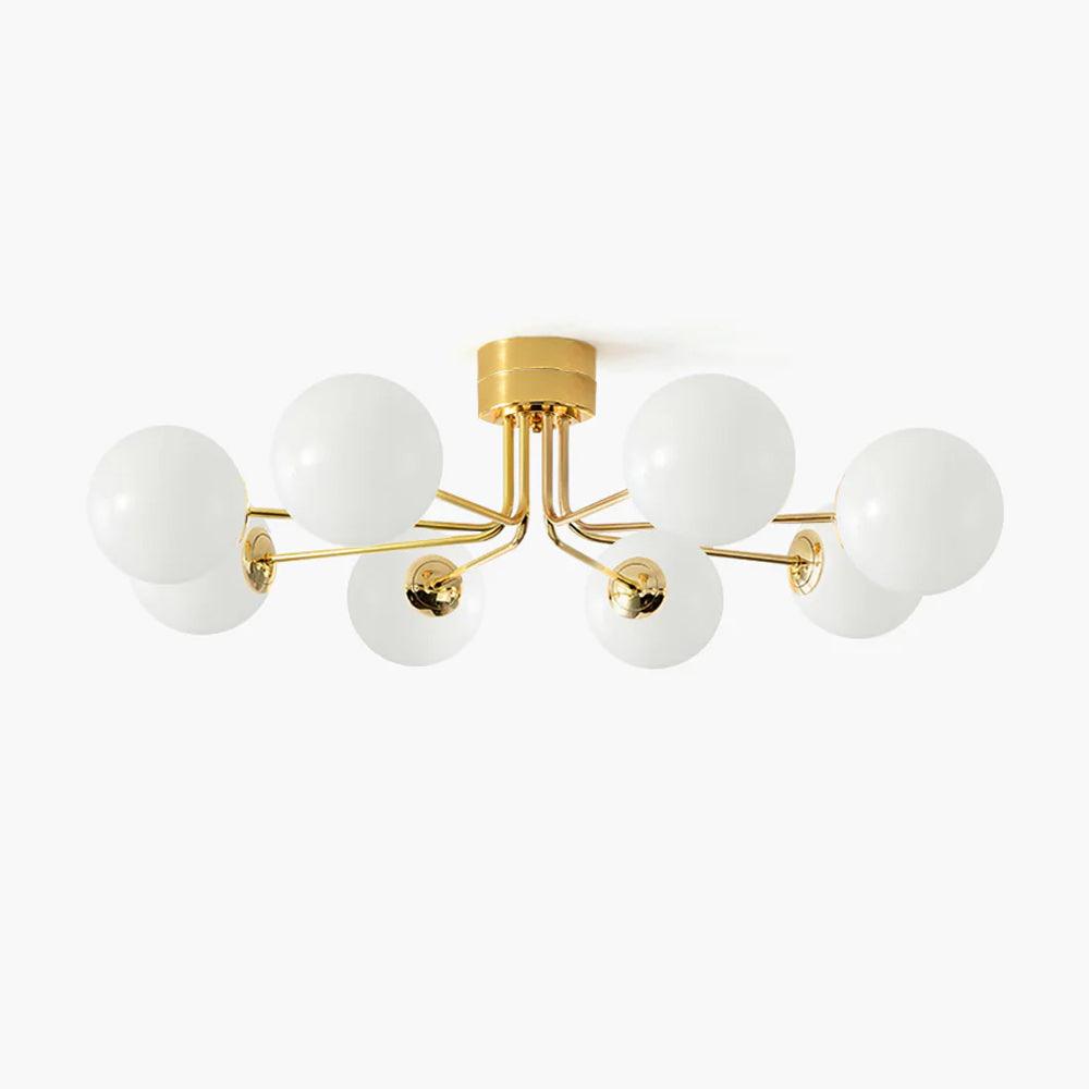 Lustra Deckenleuchte Gold Weiß Globe-Letslighting