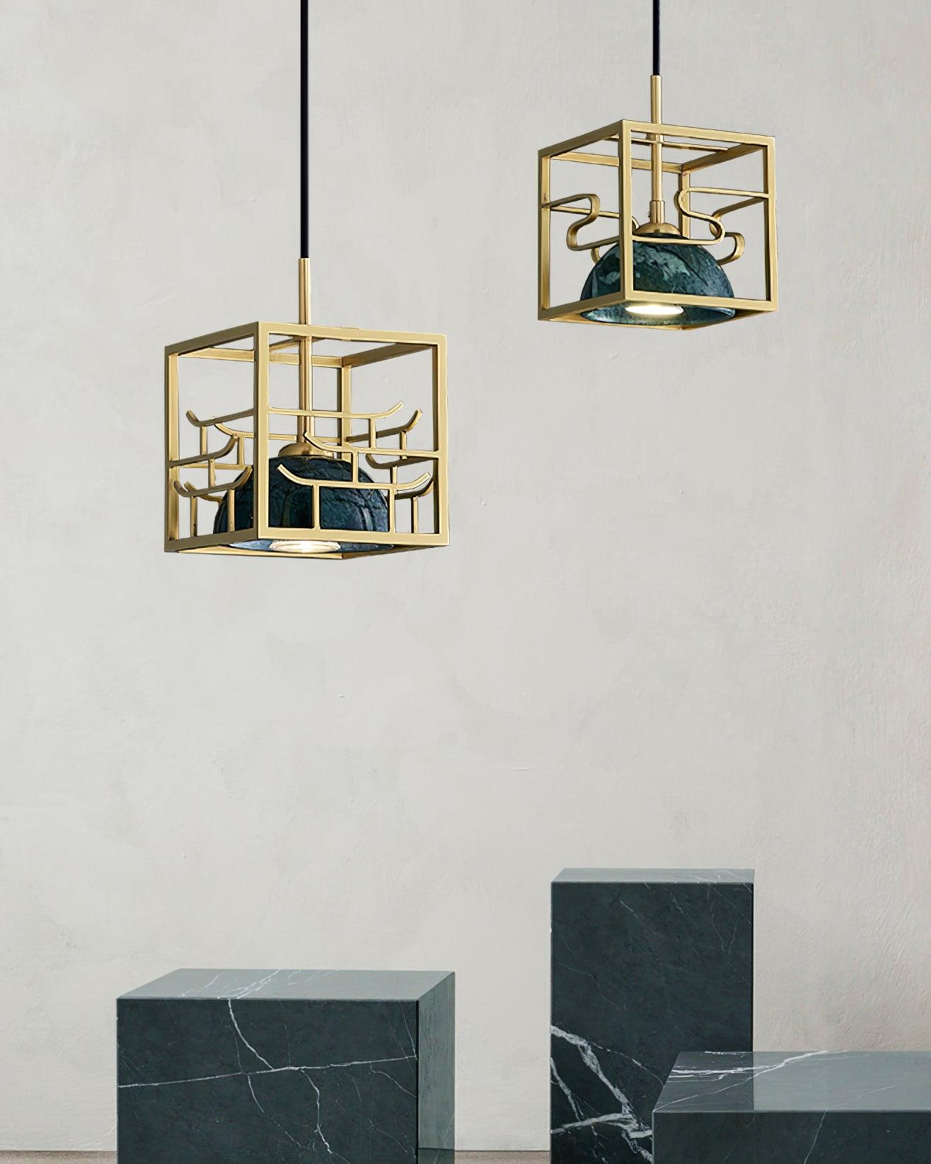 Cubo Modern Brass Pendant Lamp - Blowlighting