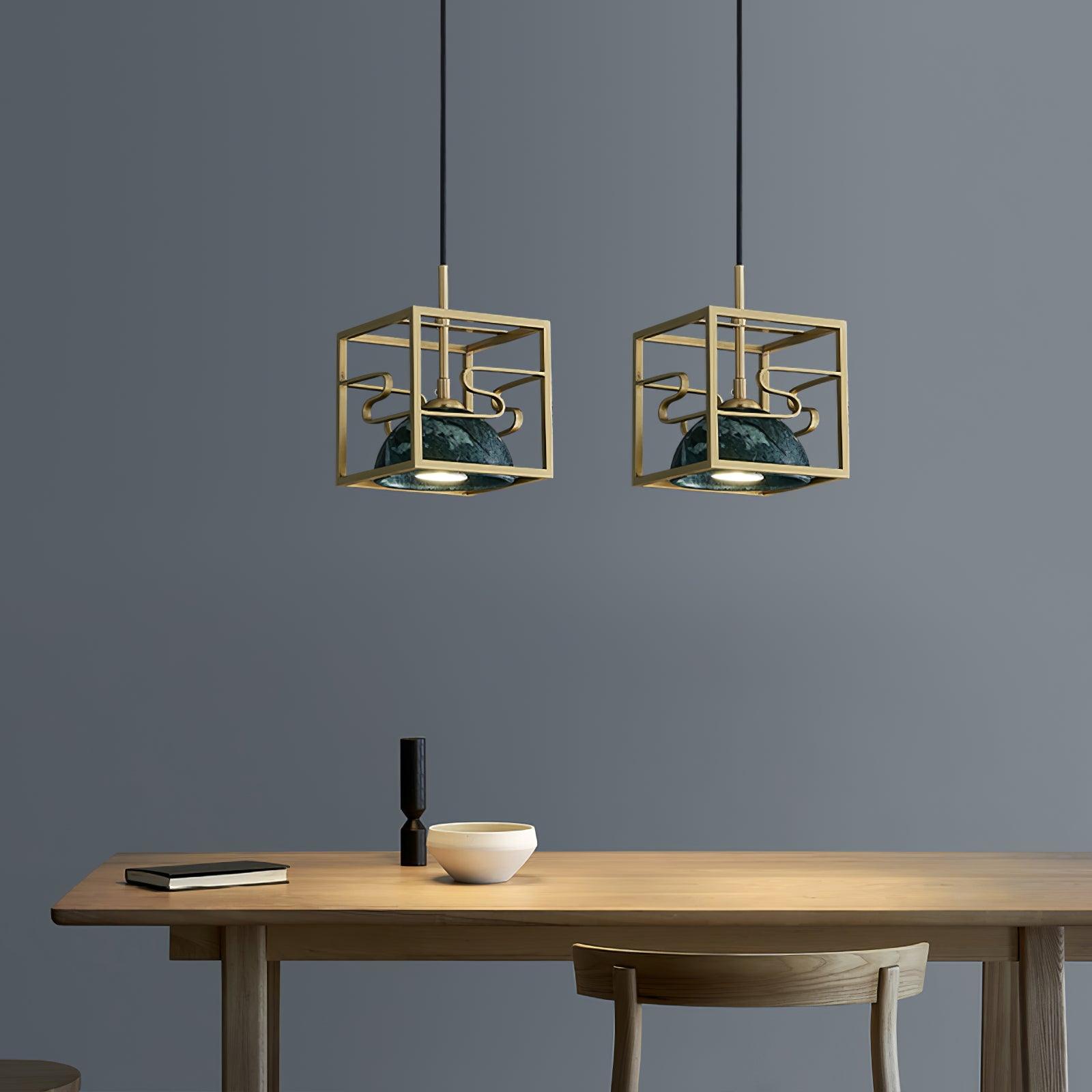 Cubo Modern Brass Pendant Lamp - Blowlighting