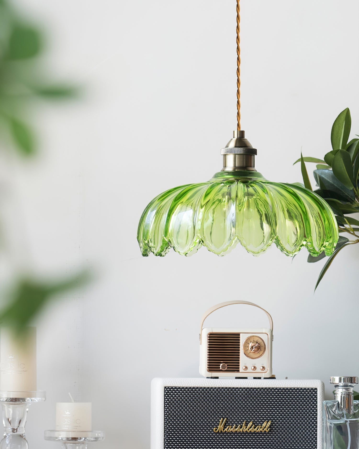 Limea Grüne Glas-Blumen-Pendelleuchte-Letslighting