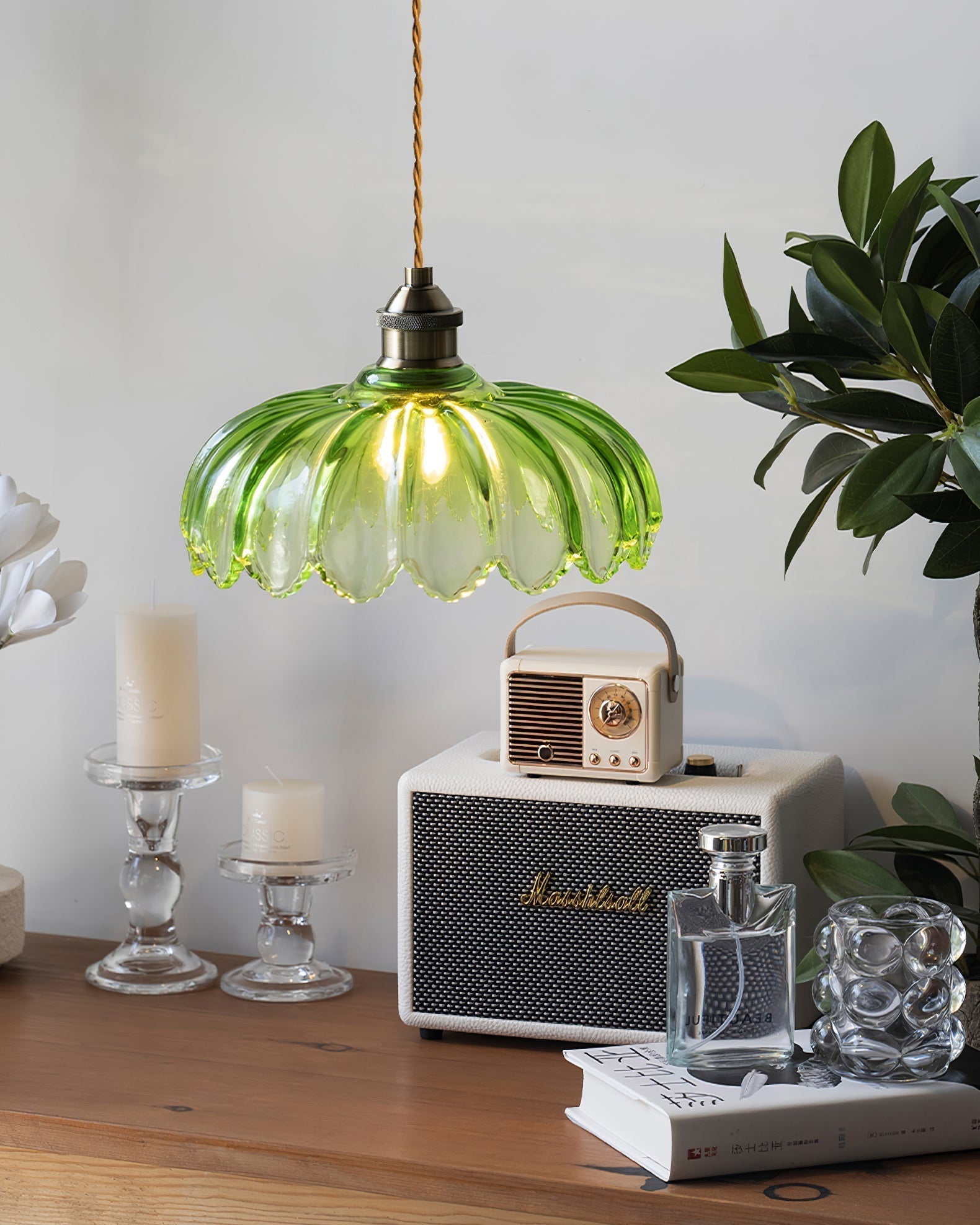 Limea Grüne Glas-Blumen-Pendelleuchte-Letslighting