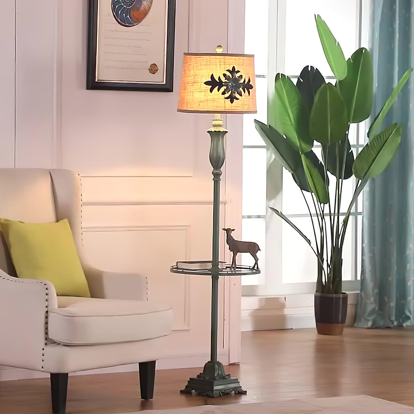 Arisha Stehlampe Tisch Vintage, Metall/Resin, Grün, Wohnzimmer