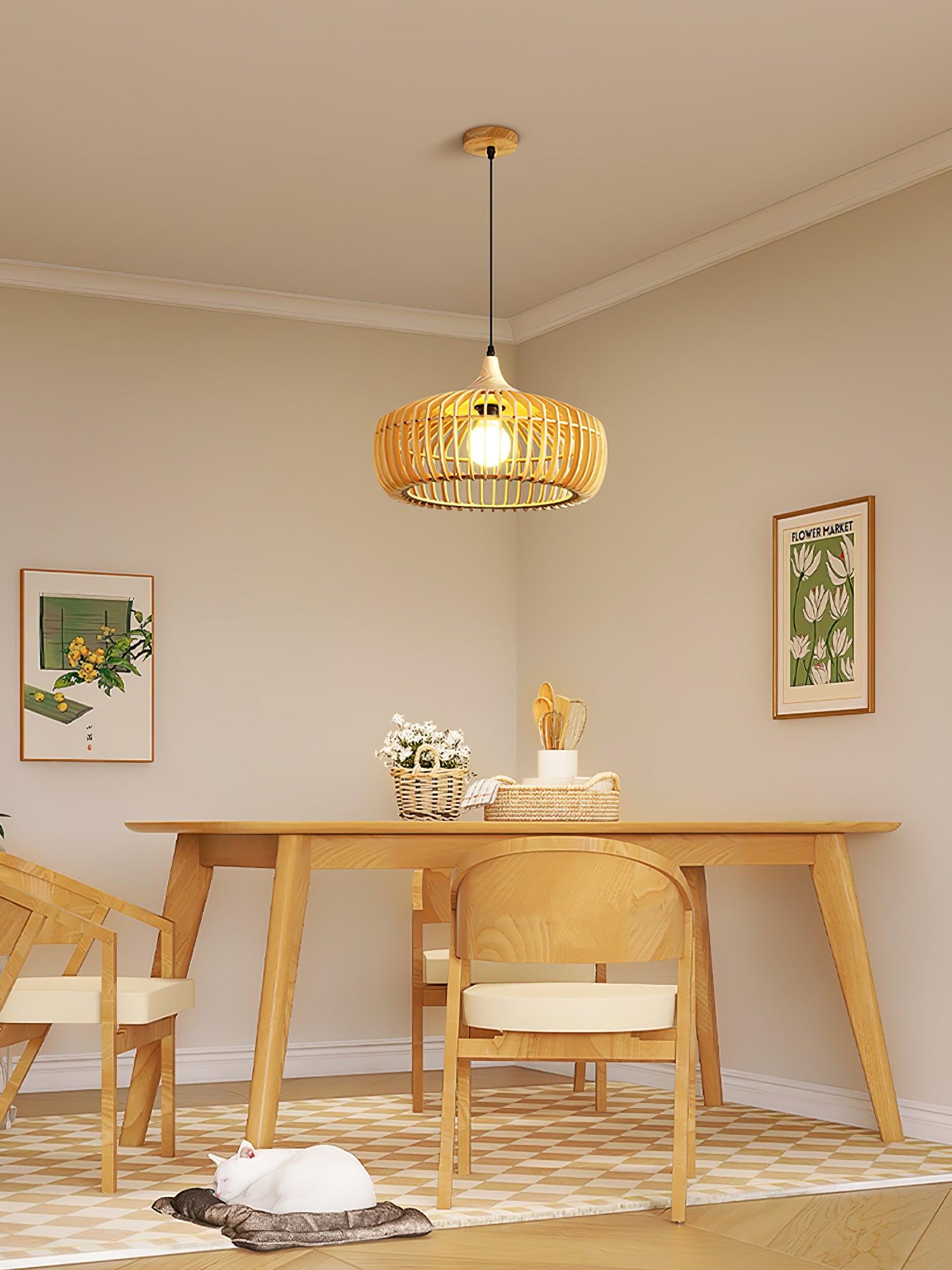 Vesva Holz Retro Pendelleuchte-Letslighting