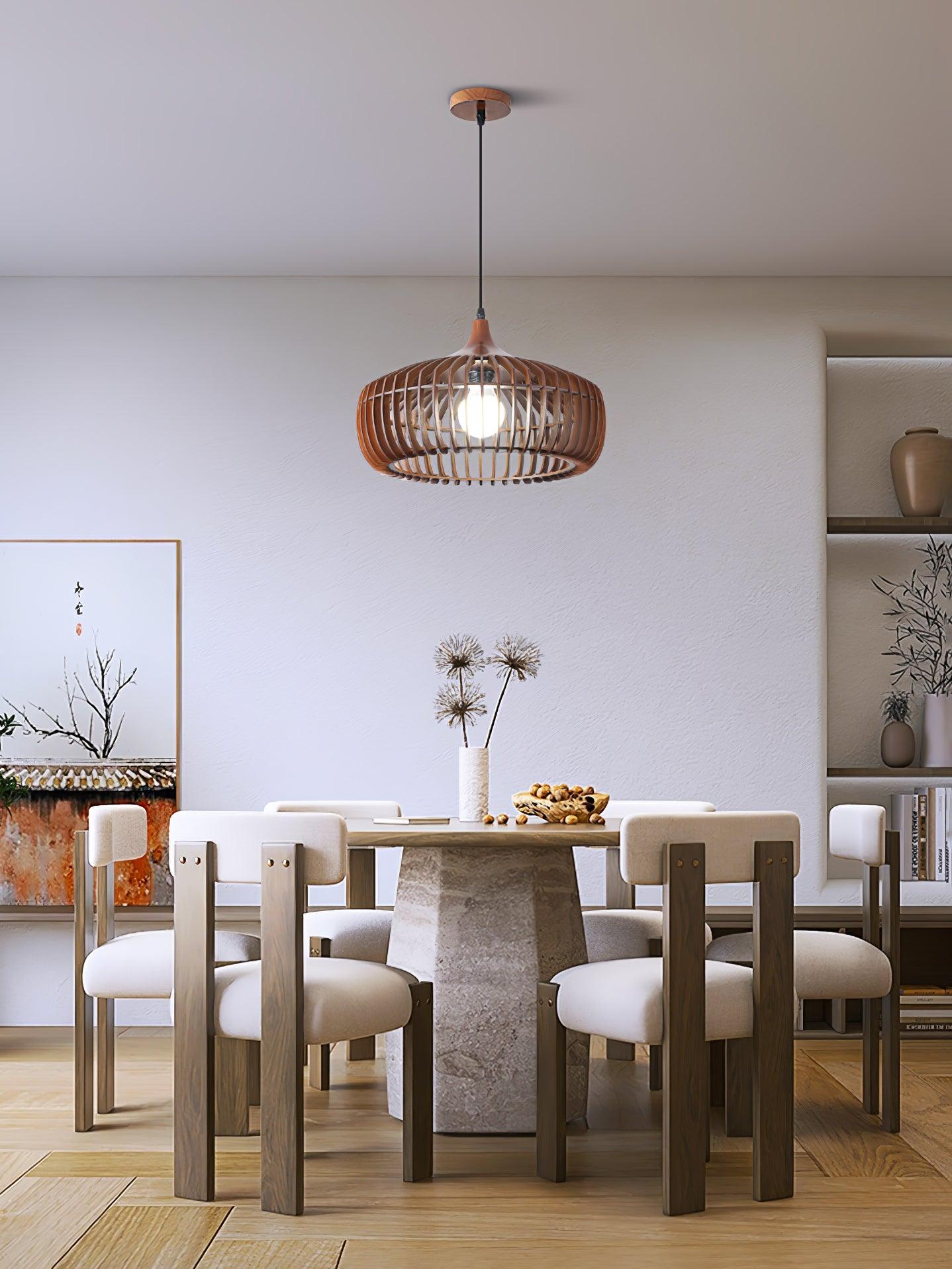 Vesva Holz Retro Pendelleuchte-Letslighting