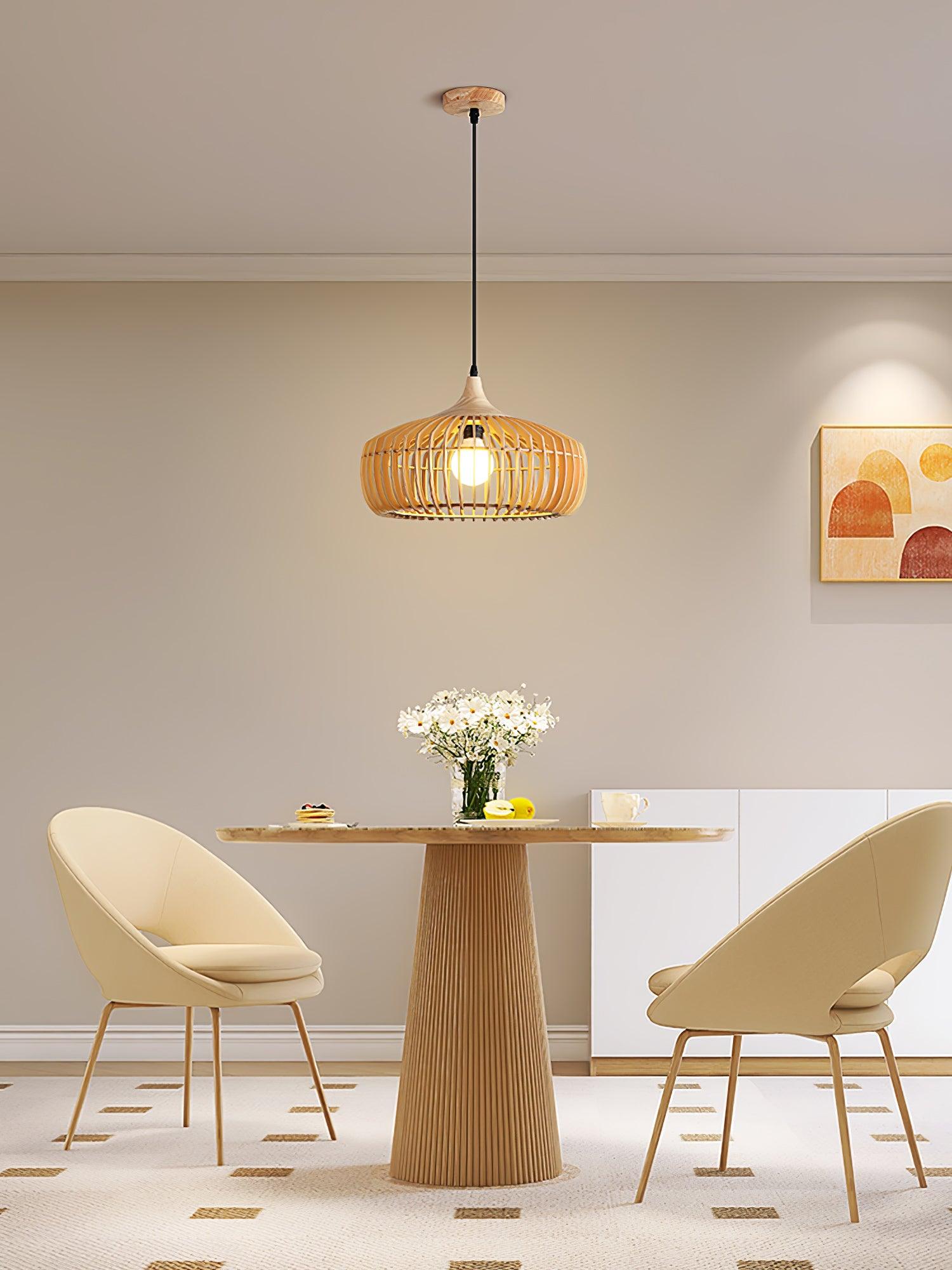 Vesva Holz Retro Pendelleuchte-Letslighting