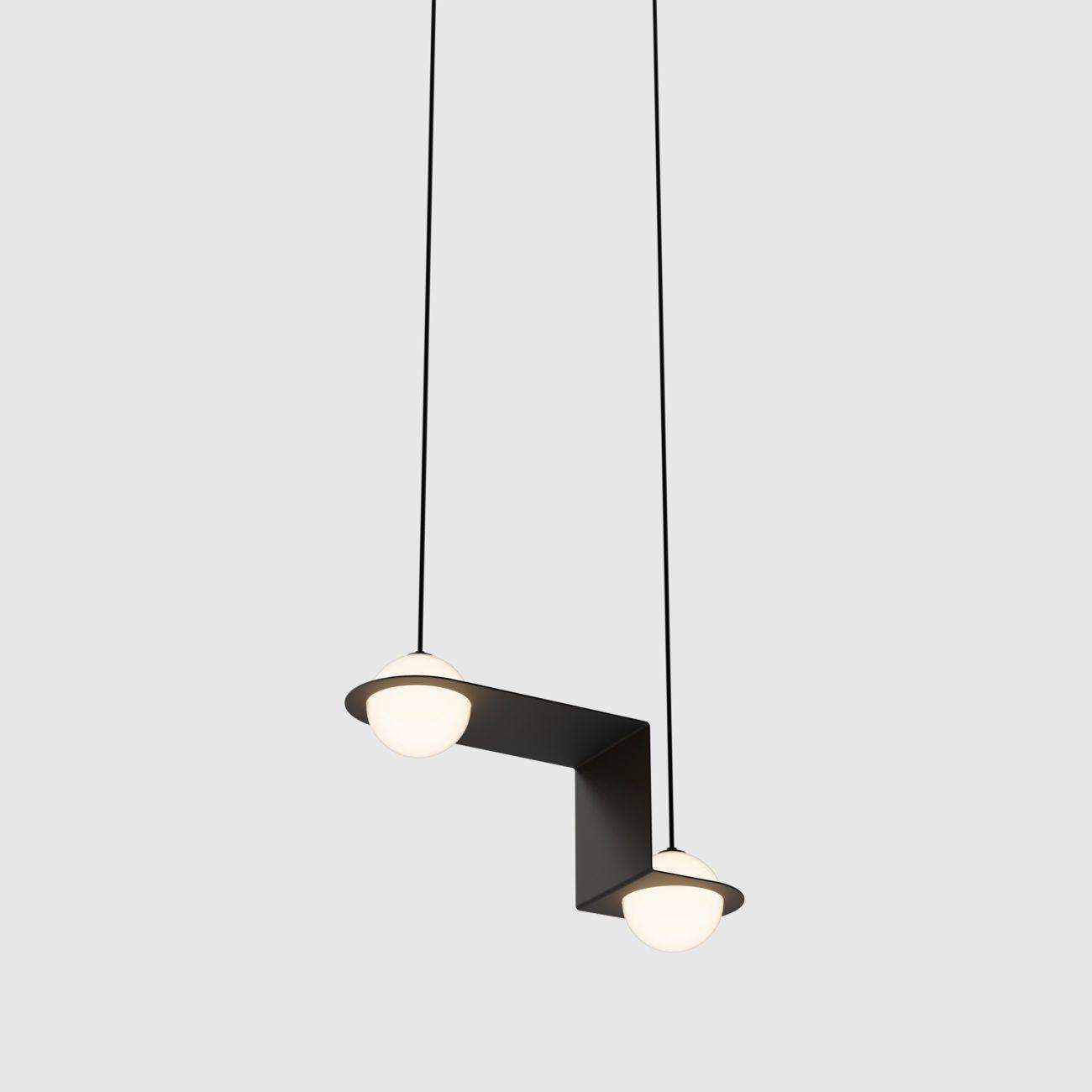 Selan Schwarze Glas-Pendelleuchte