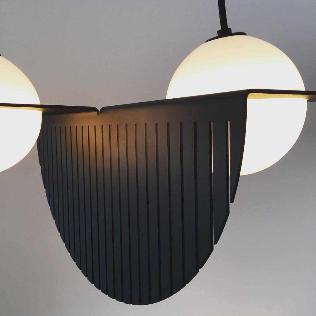 Selan Schwarze Glas-Pendelleuchte