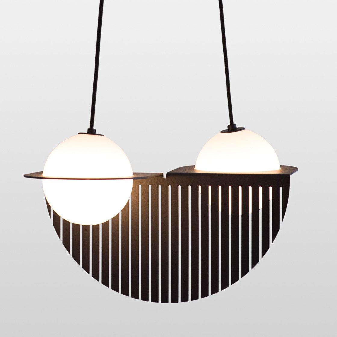 Selan Schwarze Glas-Pendelleuchte
