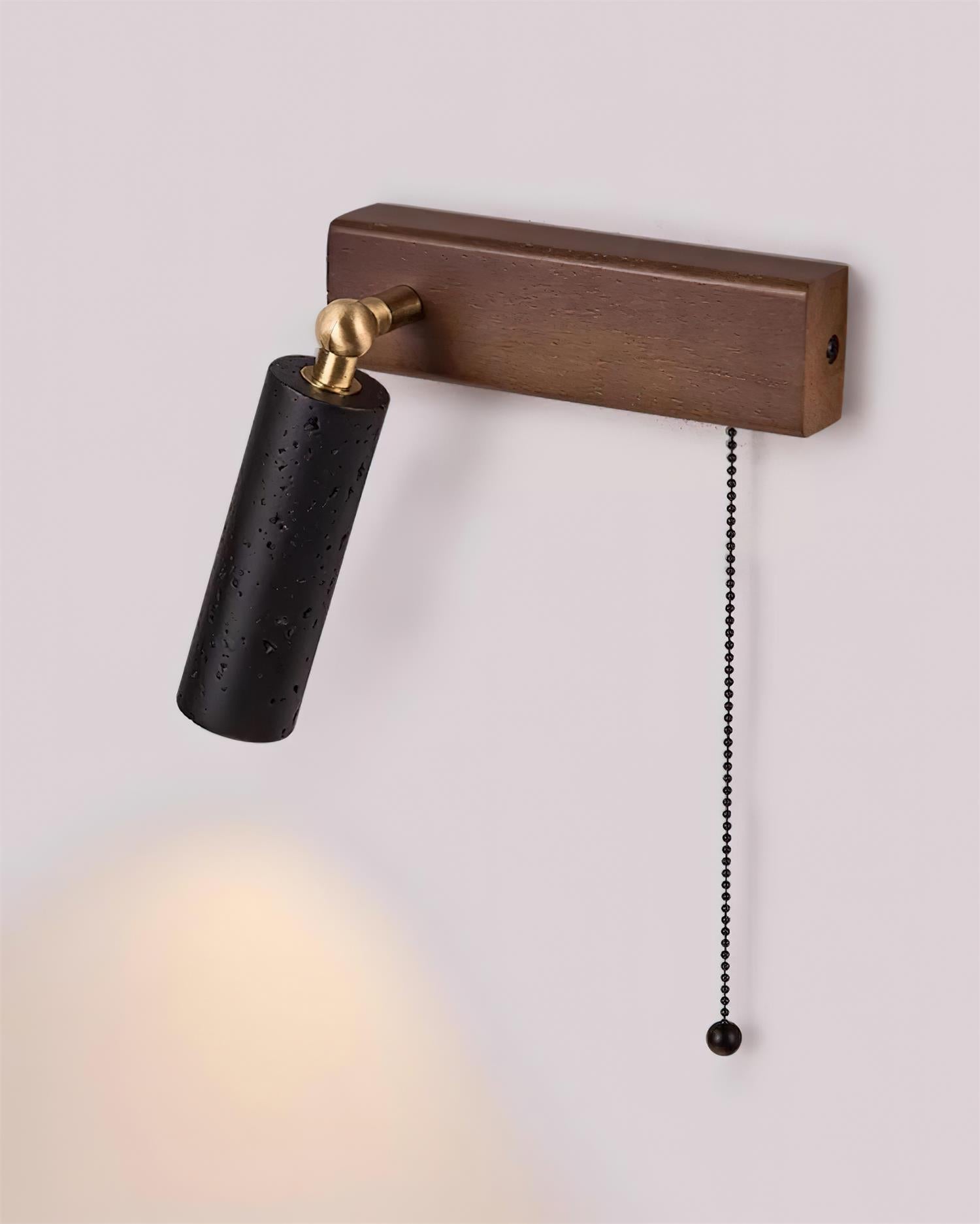 Ritta Wall Lamp Black Travertine Spotlight - Letslighting
