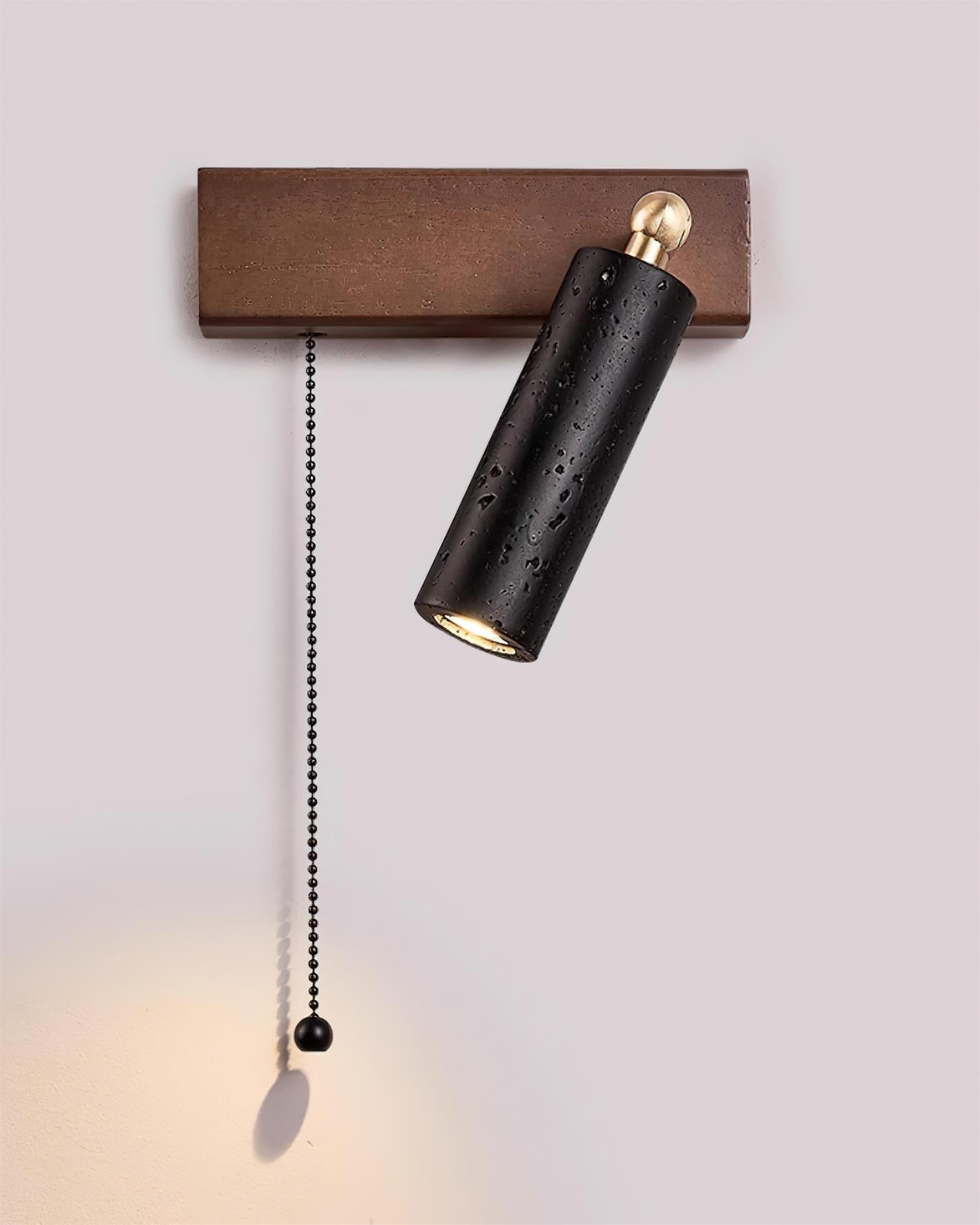 Ritta Wall Lamp Black Travertine Spotlight - Letslighting