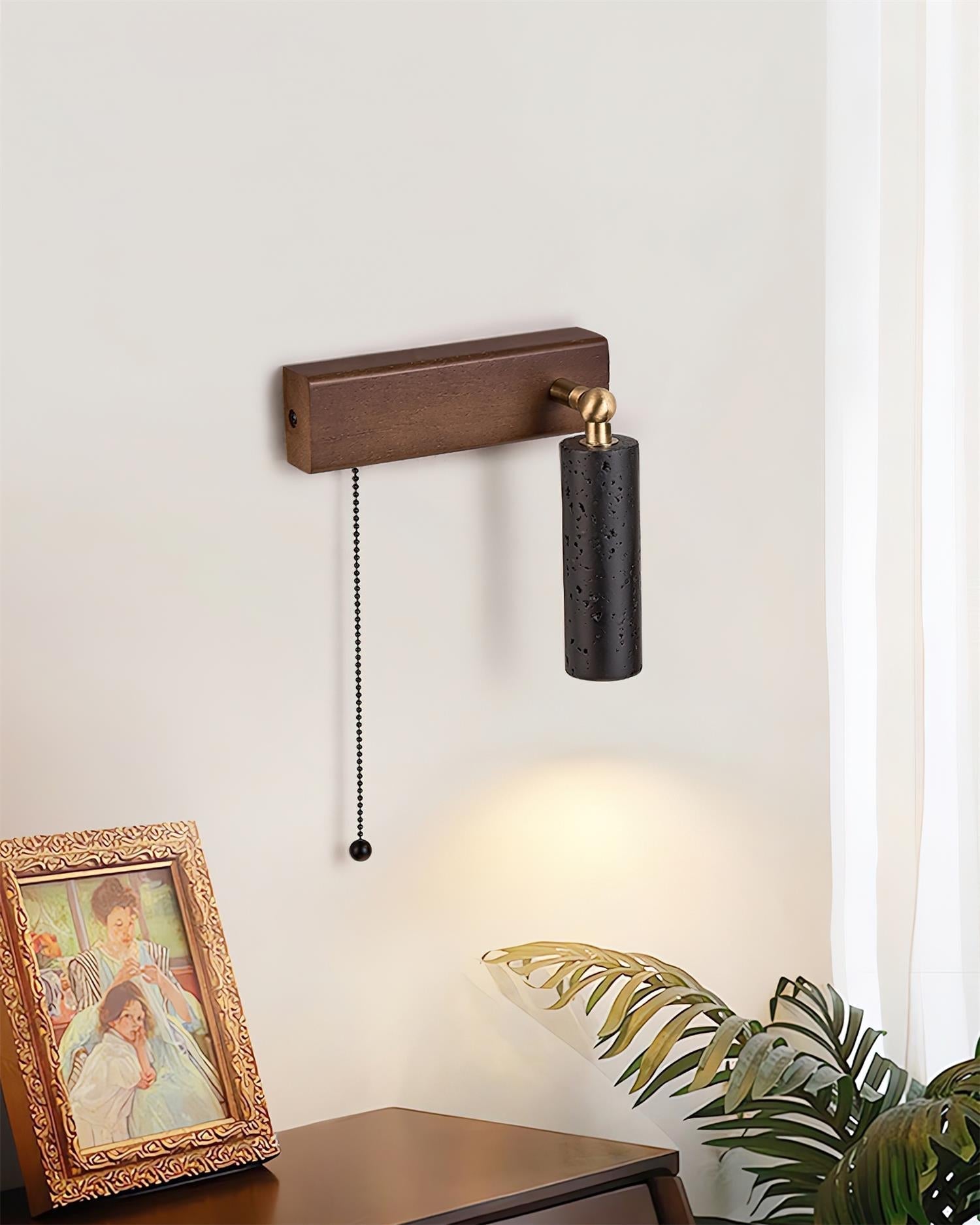 Ritta Wall Lamp Black Travertine Spotlight - Letslighting