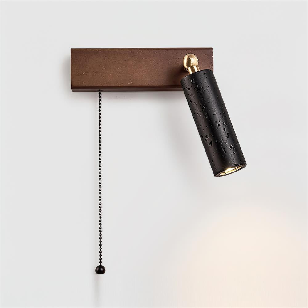 Ritta Wall Lamp Black Travertine Spotlight - Letslighting