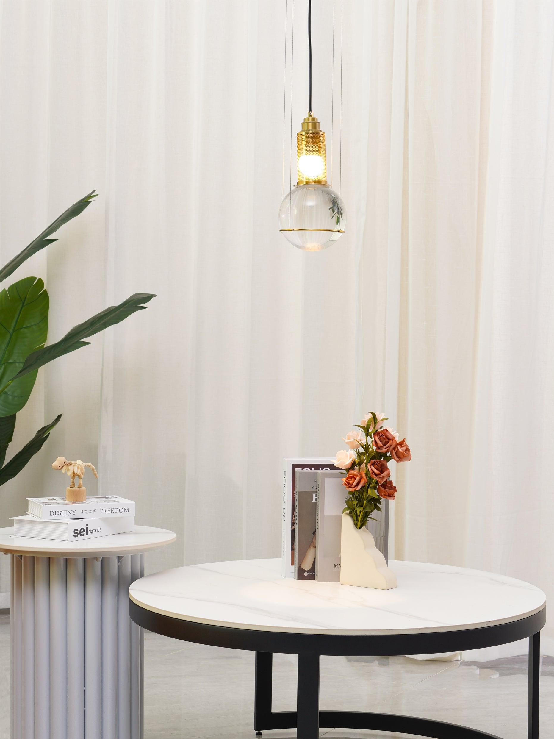 Solara Pendelleuchte mit Kristall, höhenverstellbar-Letslighting