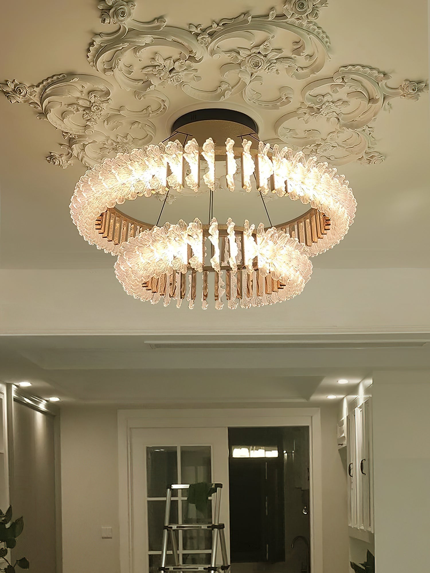 Ulcarir Luxury Leaf Glass Acrylic Chandelier - Letslighting