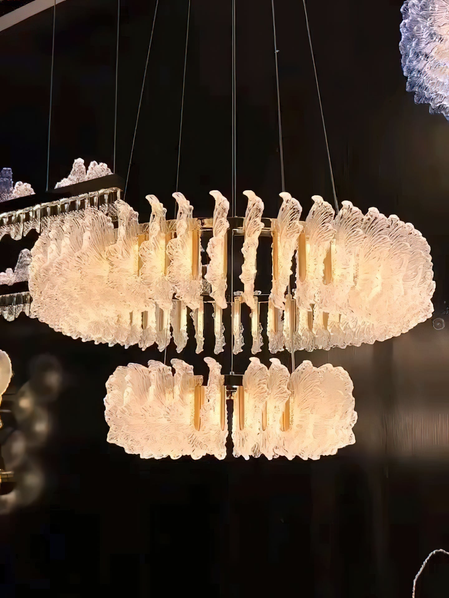 Ulcarir Luxus Blatt Glas Kronleuchter-Letslighting