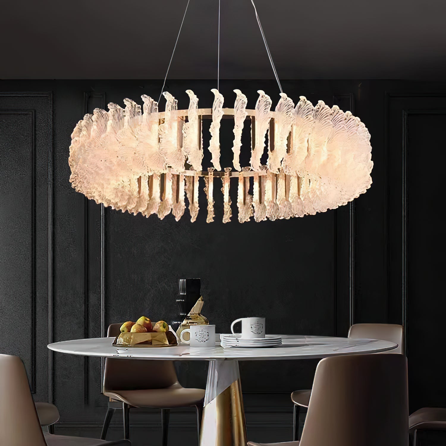 Ulcarir Luxus Blatt Glas Kronleuchter-Letslighting