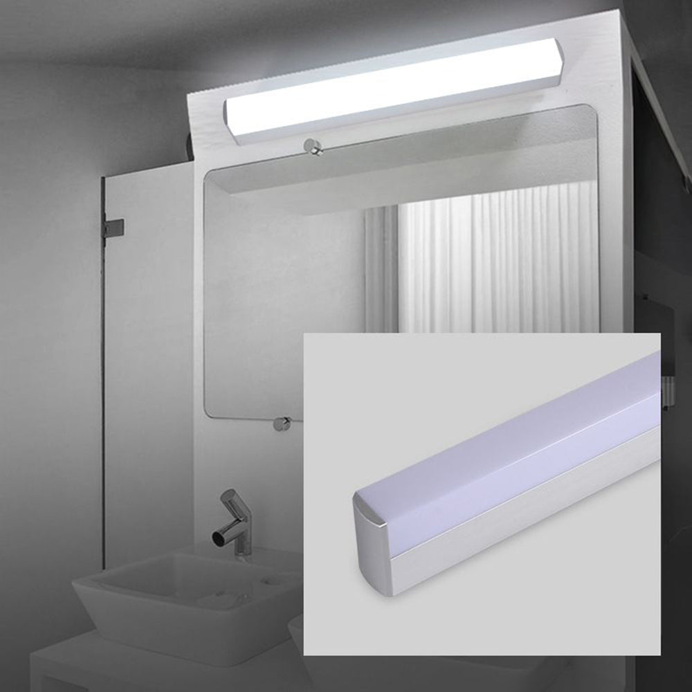 Arisha Modern Rechteckig Acryl Spiegel Front Vanity Wandleuchte, Weiß
