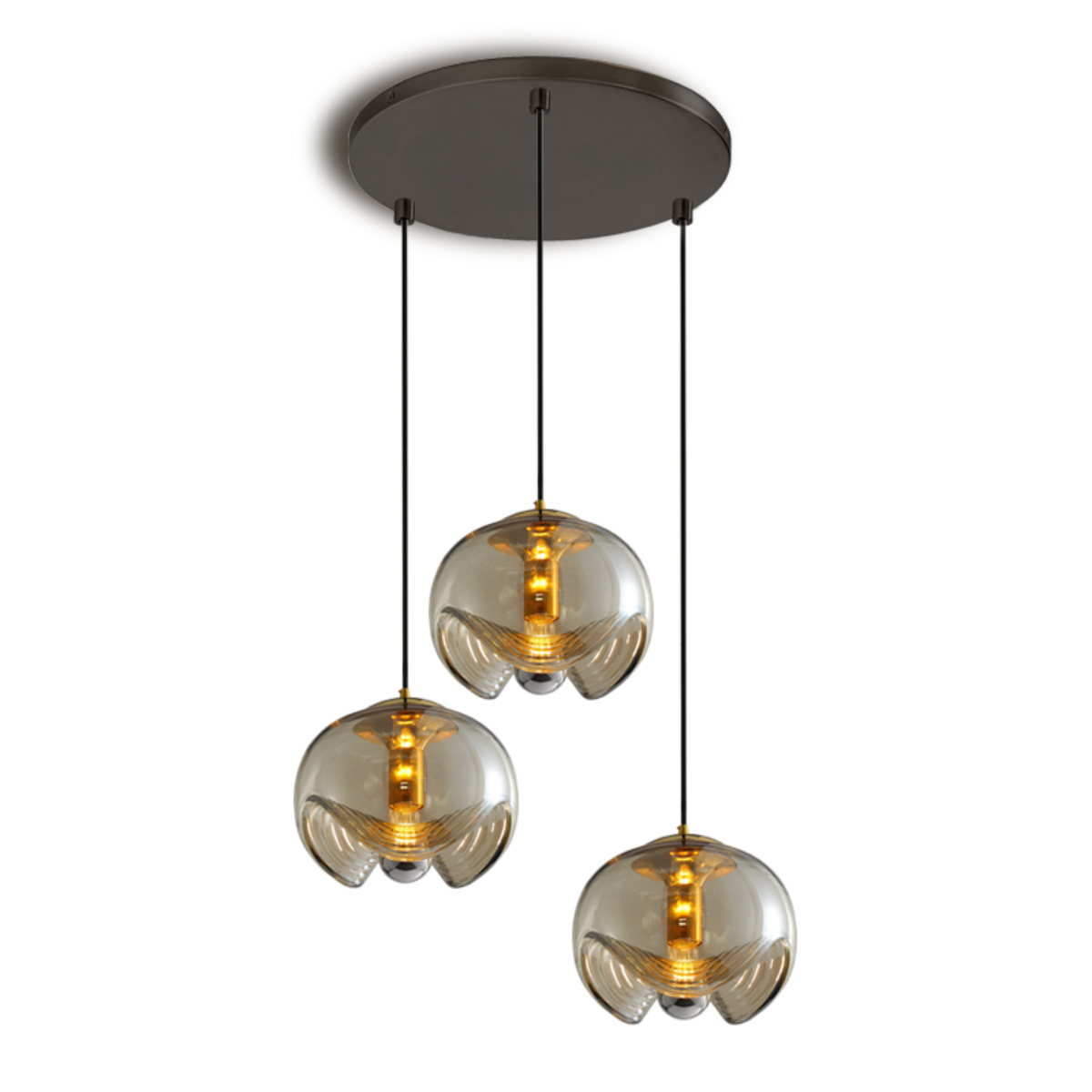 Fivelle Pendelleuchte Modern Glas Mit Warmem Bernstein-Letslighting