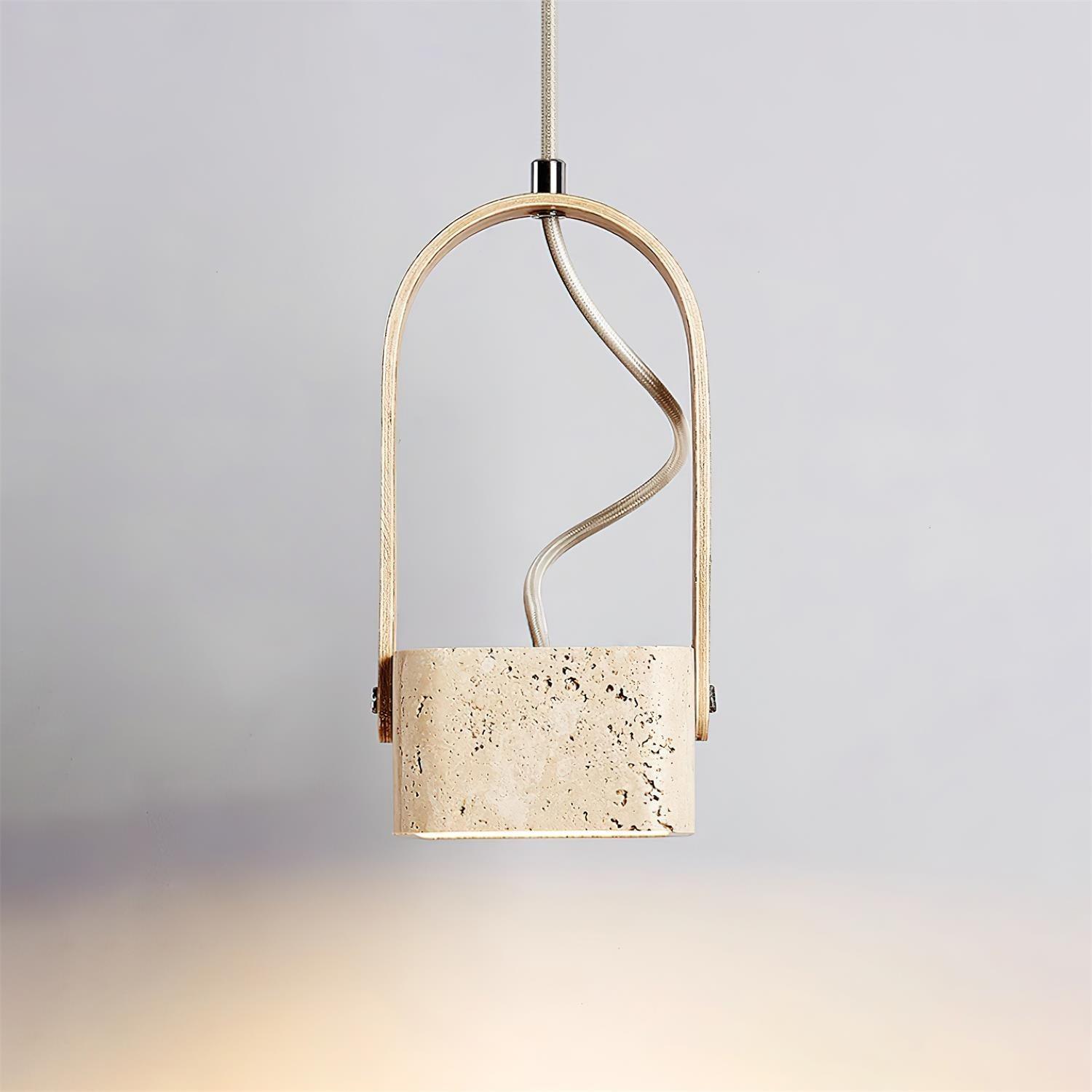 Cesta Pendant Light Square Yellow Travertine - Letslighting