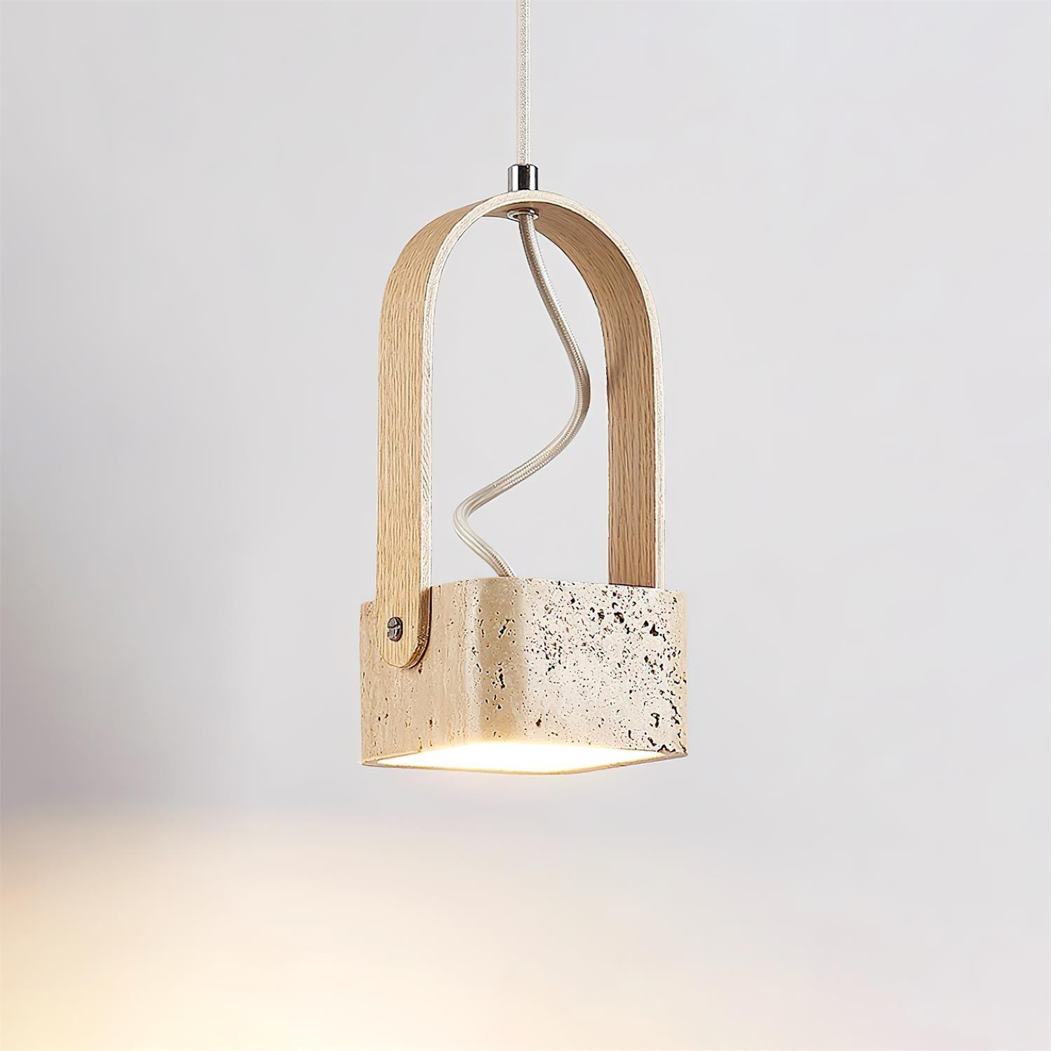 Cesta Pendant Light Square Yellow Travertine - Letslighting