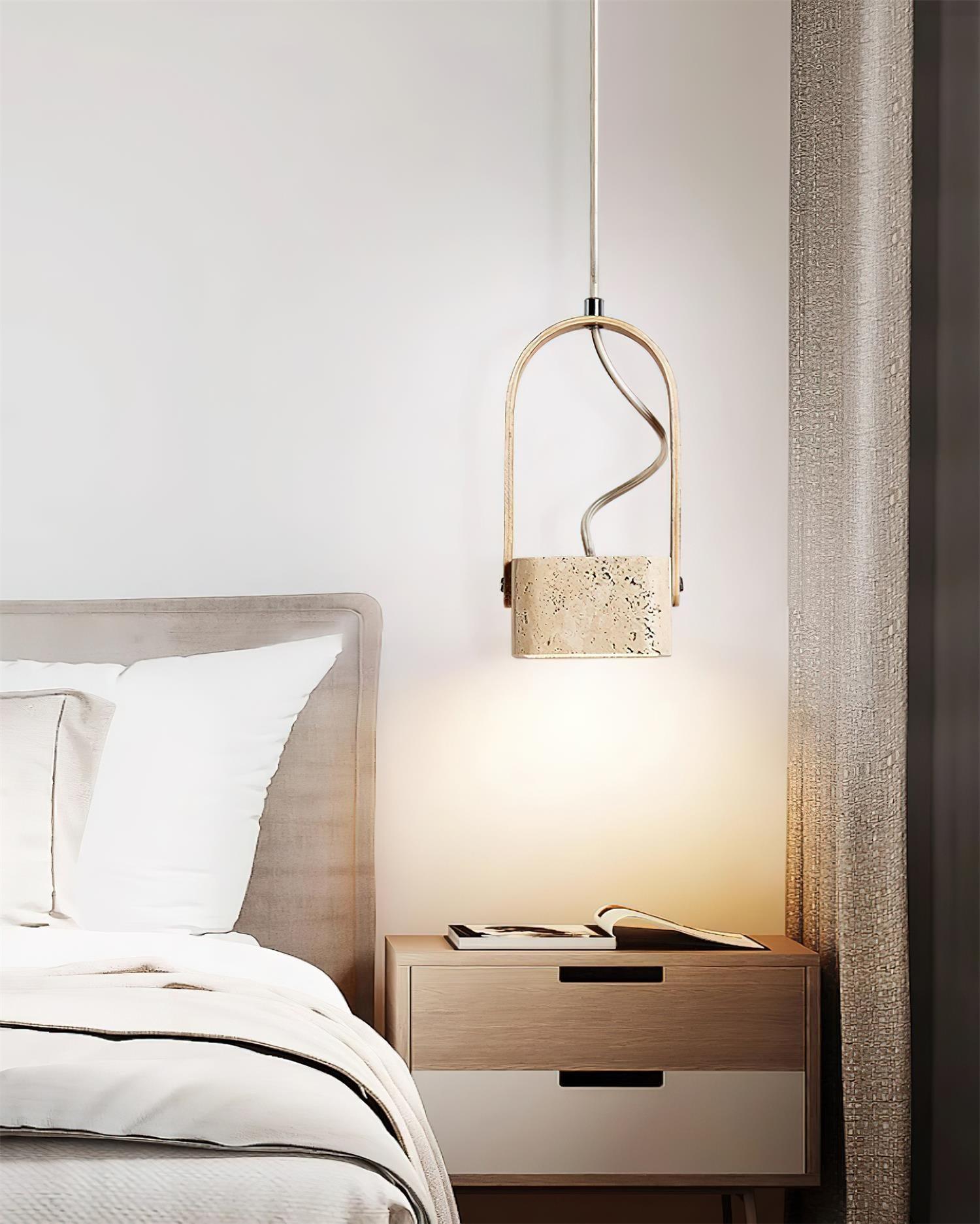 Cesta Pendant Light Square Yellow Travertine - Letslighting