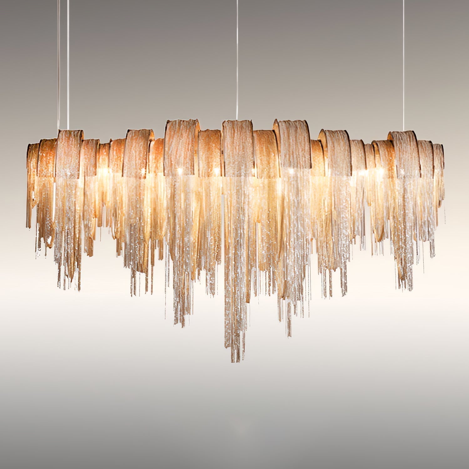 Lustra Kronleuchter Geschichtete Kette Nickel Luxus-Letslighting