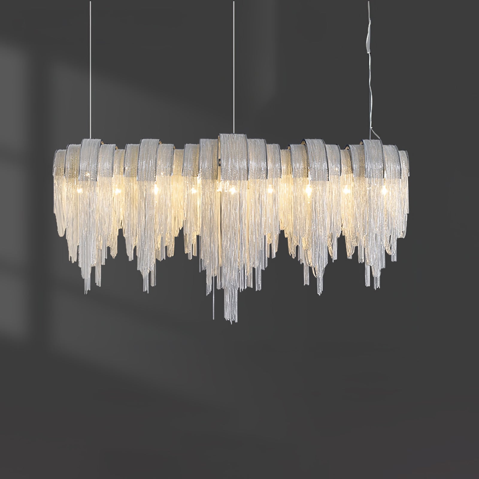 Lustra Kronleuchter Geschichtete Kette Nickel Luxus-Letslighting