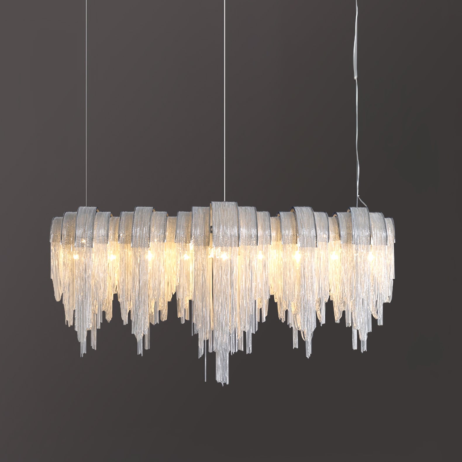 Lustra Kronleuchter Geschichtete Kette Nickel Luxus-Letslighting