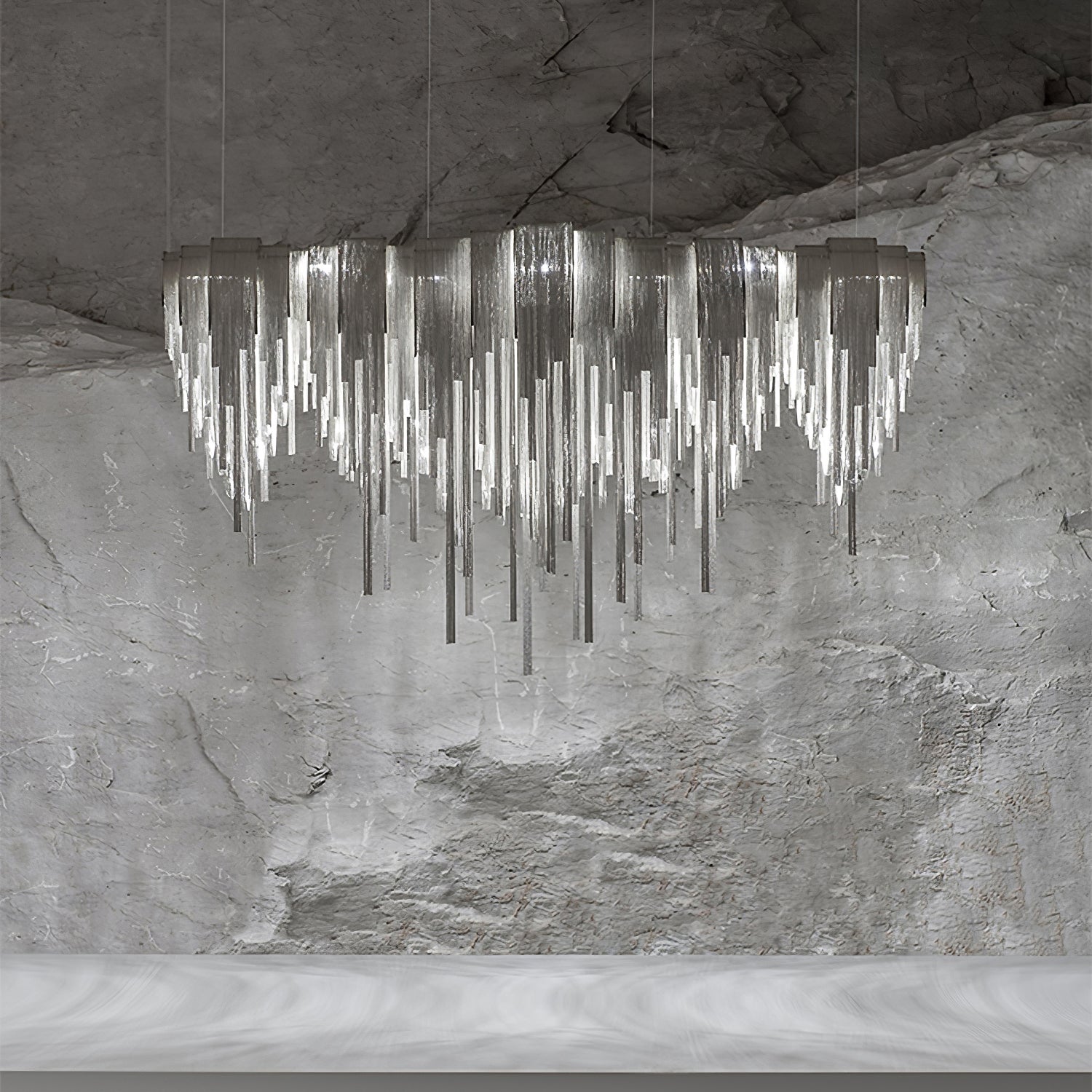 Lustra Kronleuchter Geschichtete Kette Nickel Luxus-Letslighting