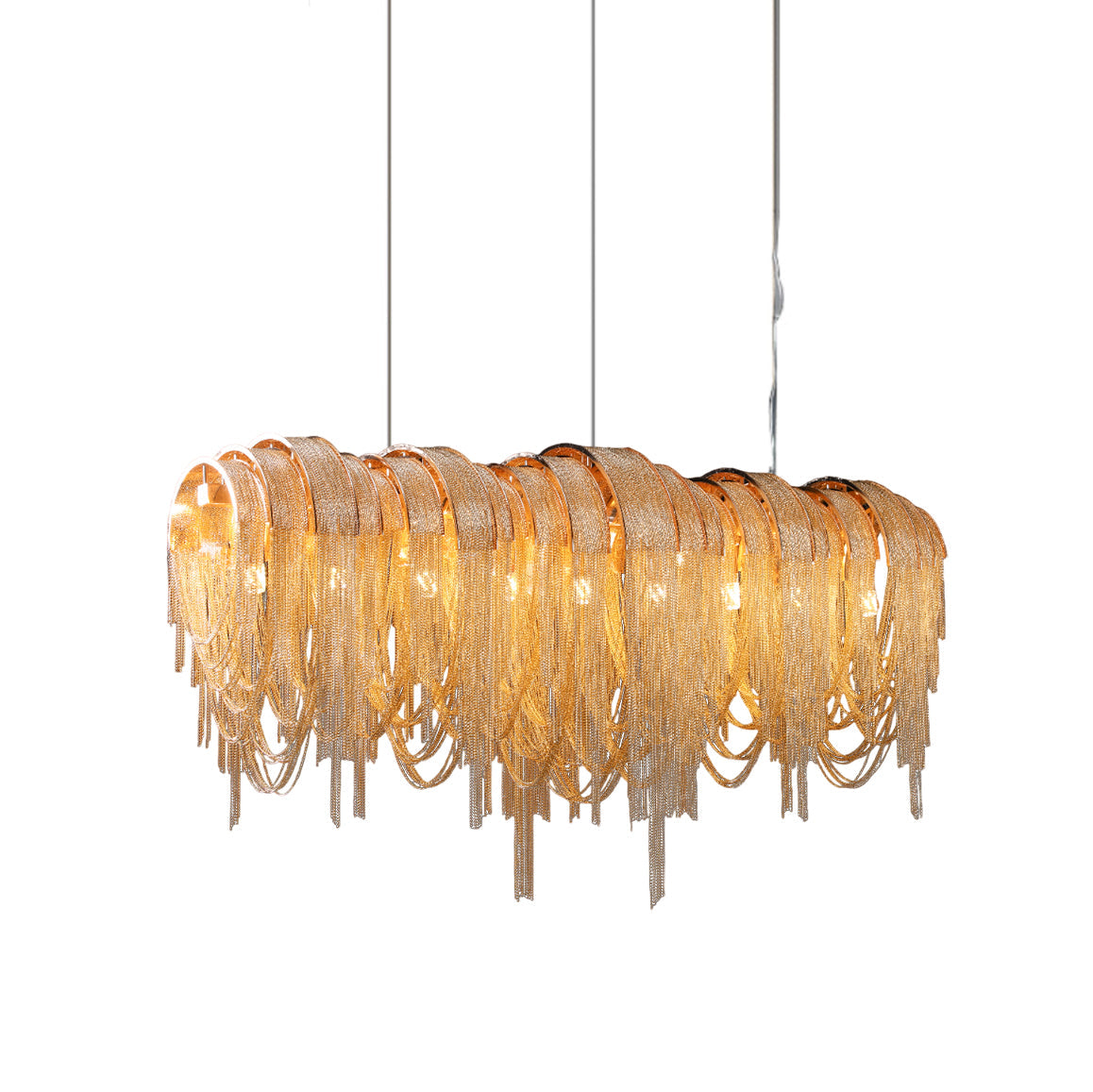 Lustra Kronleuchter Geschichtete Kette Nickel Luxus-Letslighting