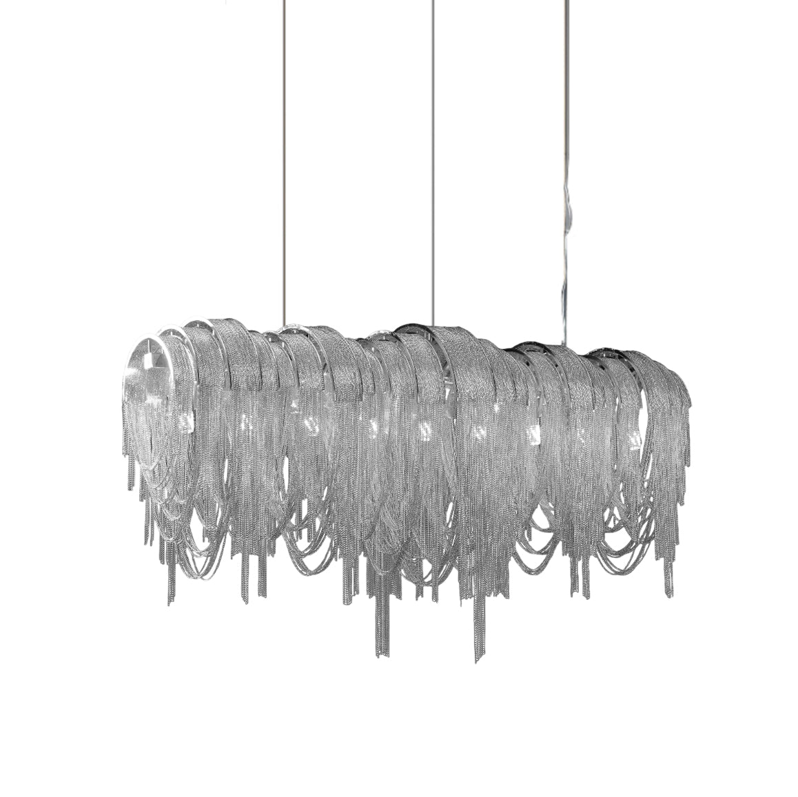 Lustra Kronleuchter Geschichtete Kette Nickel Luxus-Letslighting