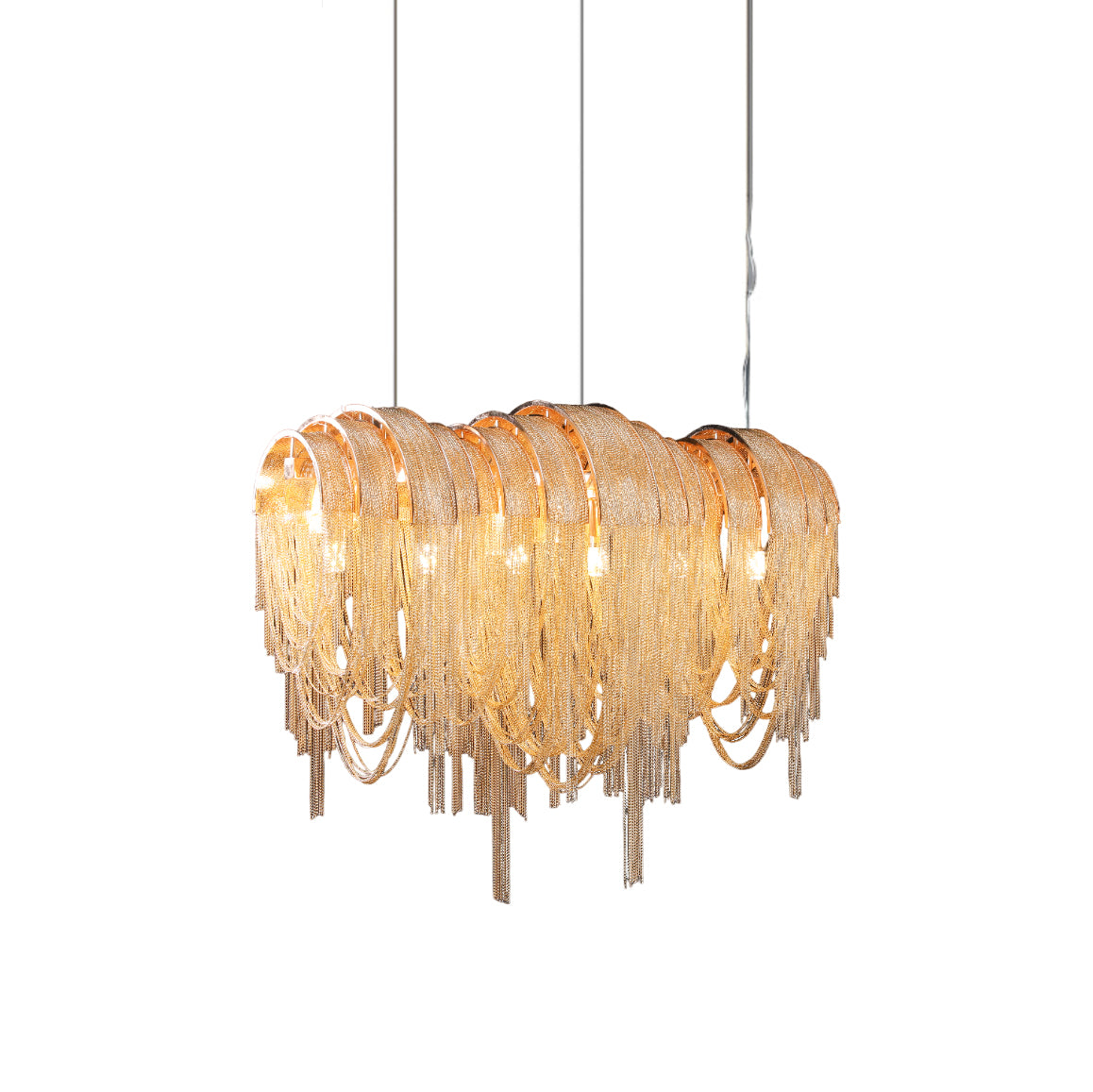 Lustra Kronleuchter Geschichtete Kette Nickel Luxus-Letslighting