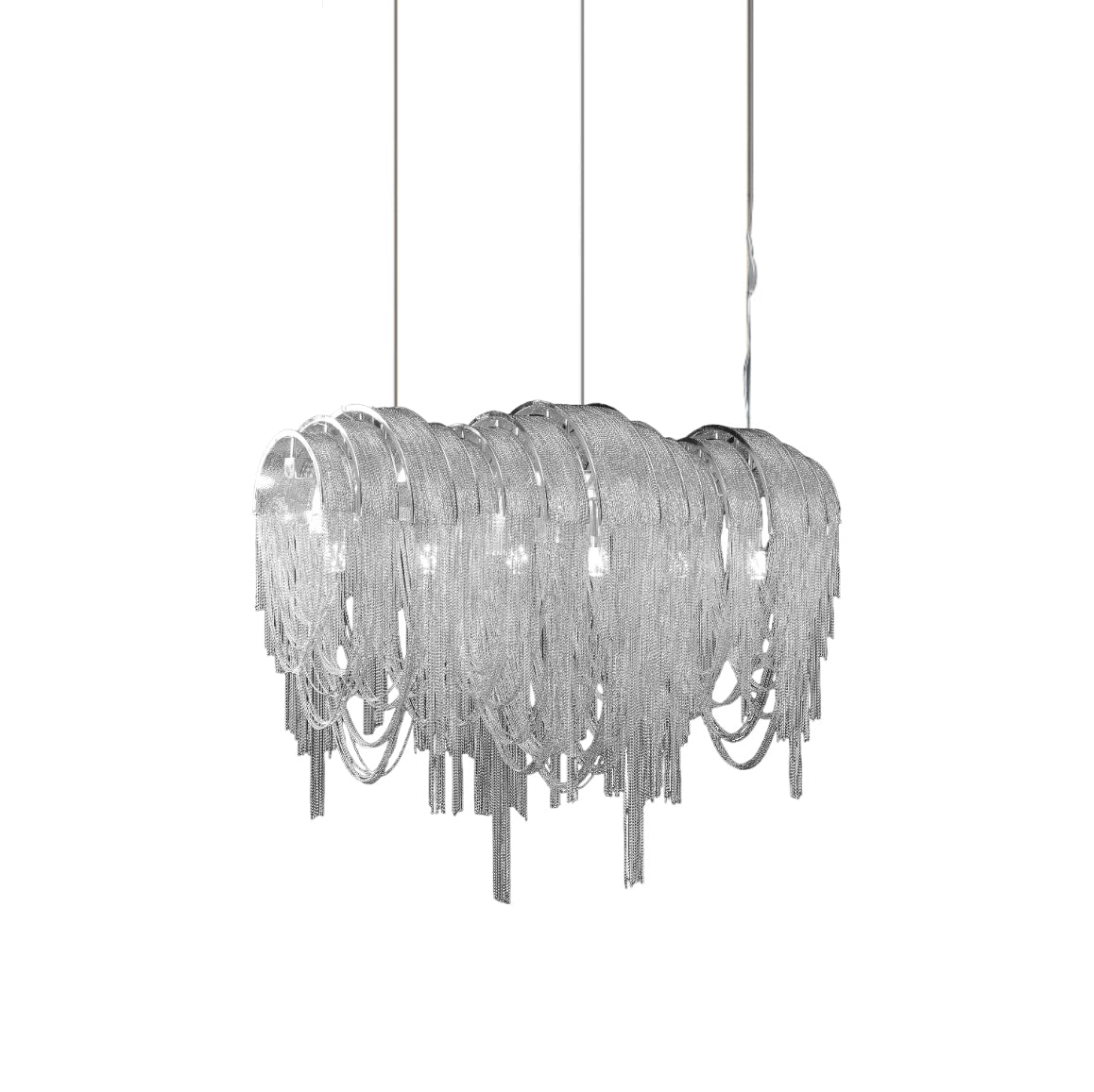 Lustra Kronleuchter Geschichtete Kette Nickel Luxus-Letslighting
